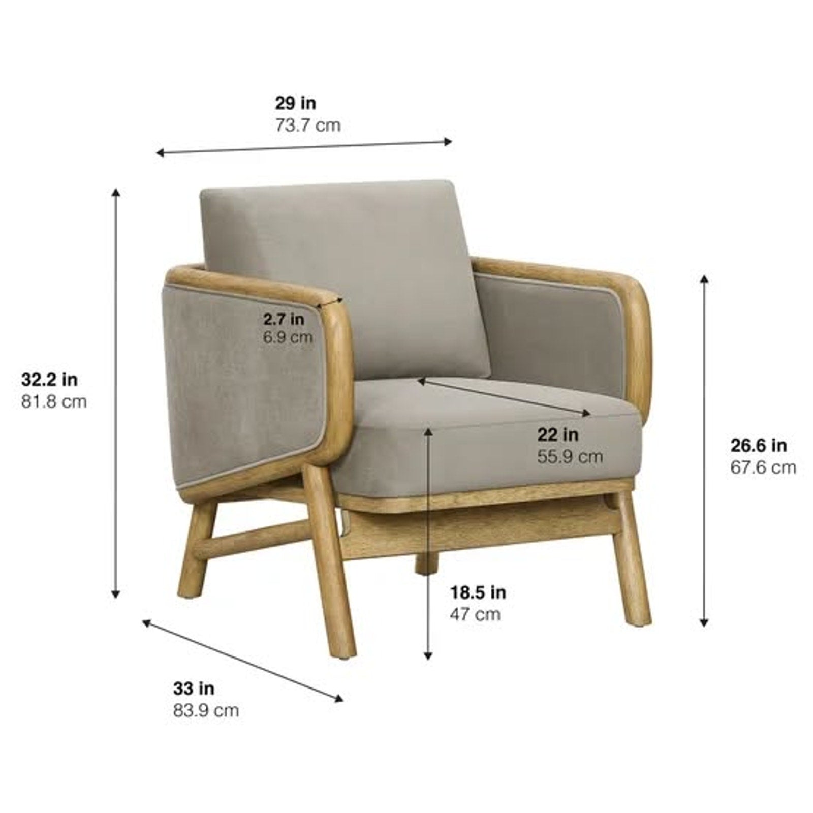 Mokena Fabric Sofa & Accent Chair Set - Gray