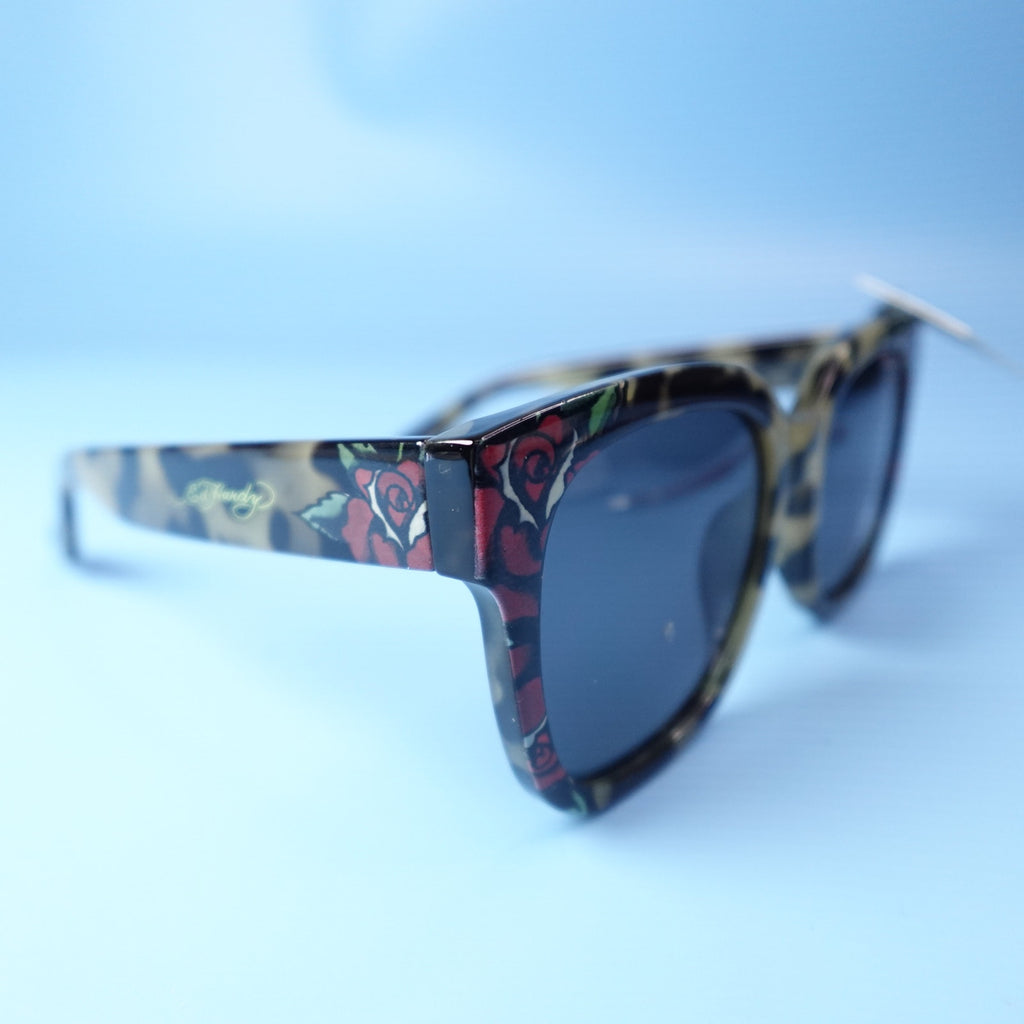 Ed Hardy Love Kills Slowly Collection Sunglasses Black & Tortoiseshell w/ Roses