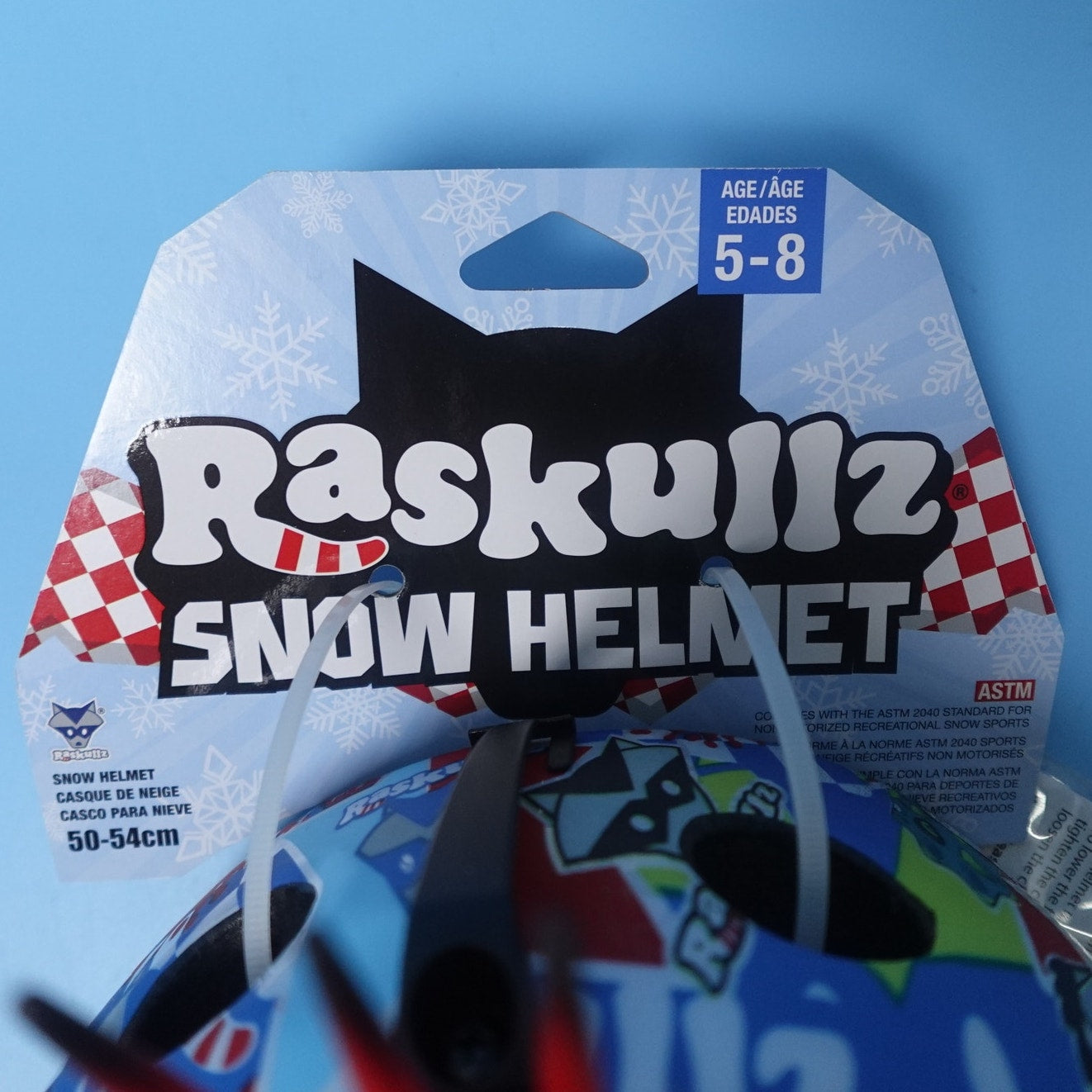 Raskullz Sticker Bomb Child Snow Helmet with Mohawk Youth Size Small 50-54 CM