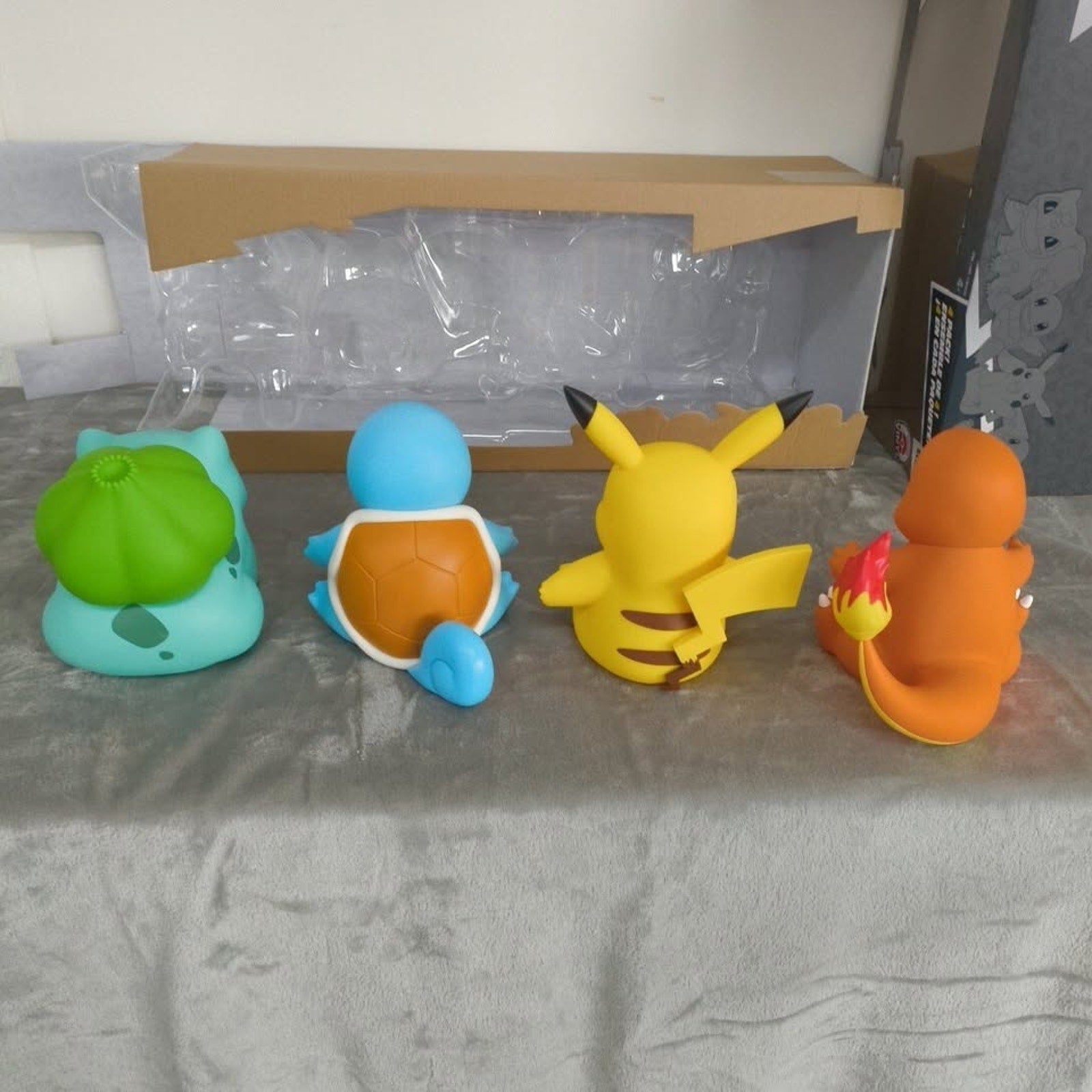 Open Box Pokemon Vinyl 8" Figures 4 Count Bulbasaur Squirtle Pikachu Charmander
