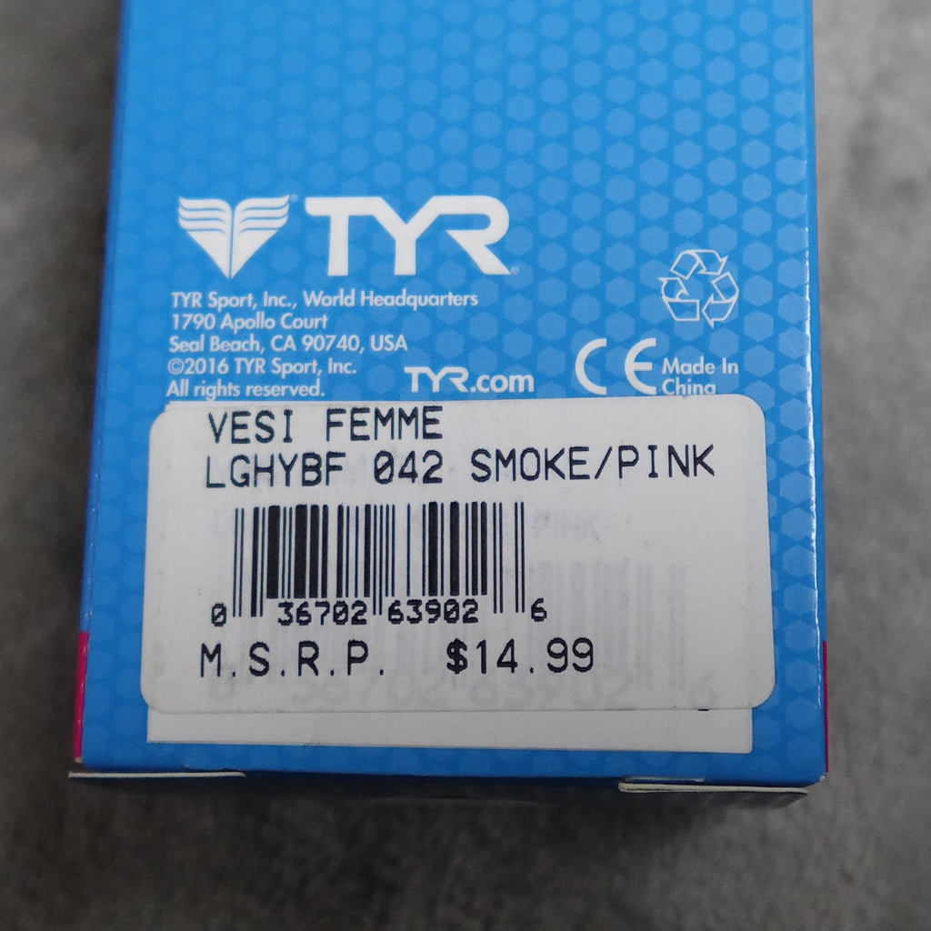 TYR Active Vesi Femme Adult Swim Goggles Smoke/Pink Lot of 2 New