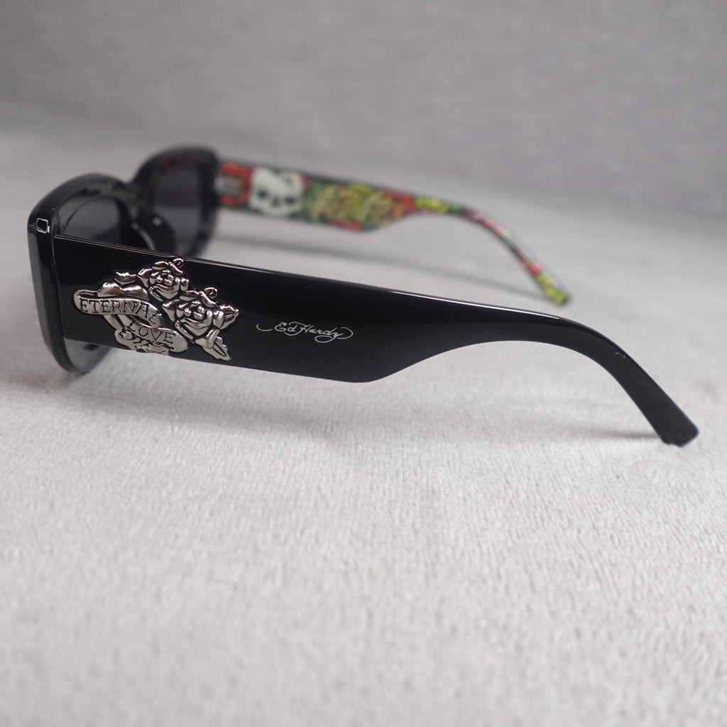Ed Hardy Ed Kabuki Sunglasses Black UV400 Eternal Love NEW