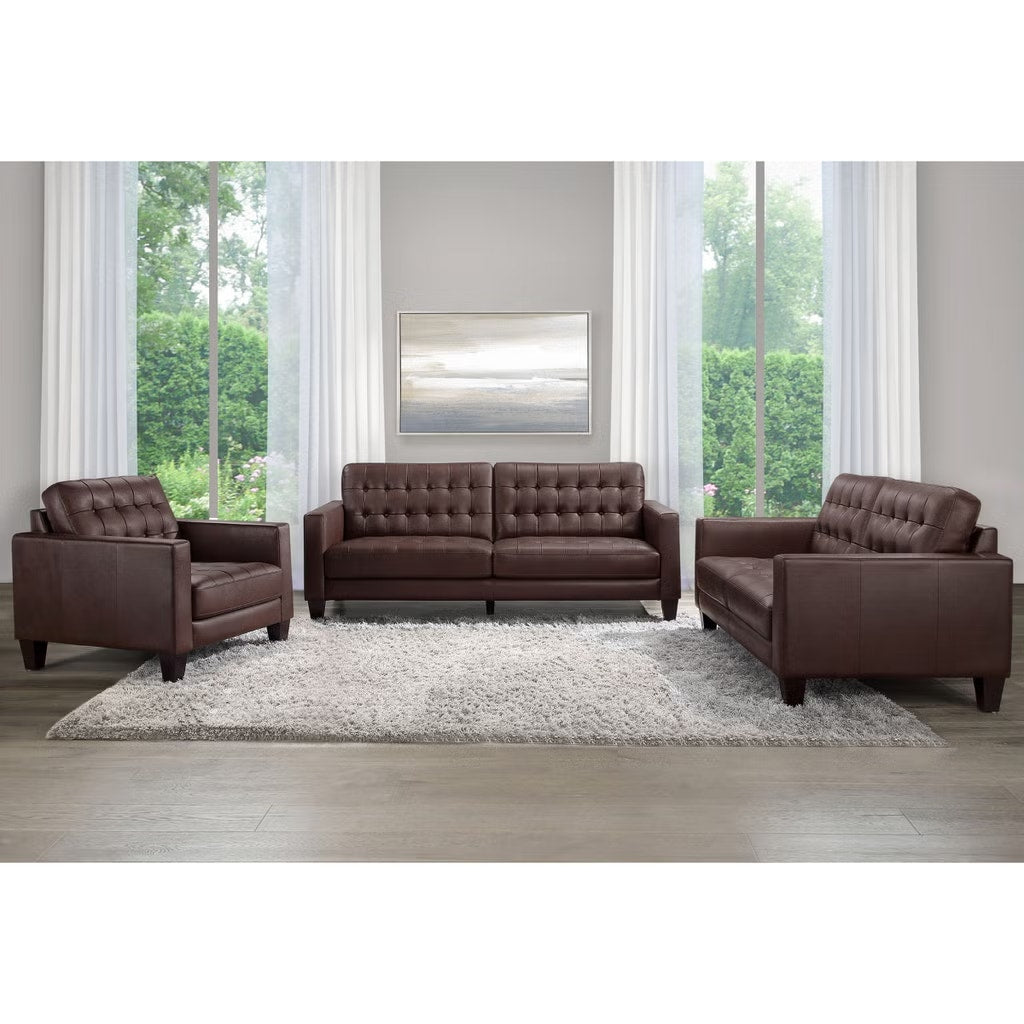 Carabella 3-piece Leather Set - Sofa, Loveseat, Chair