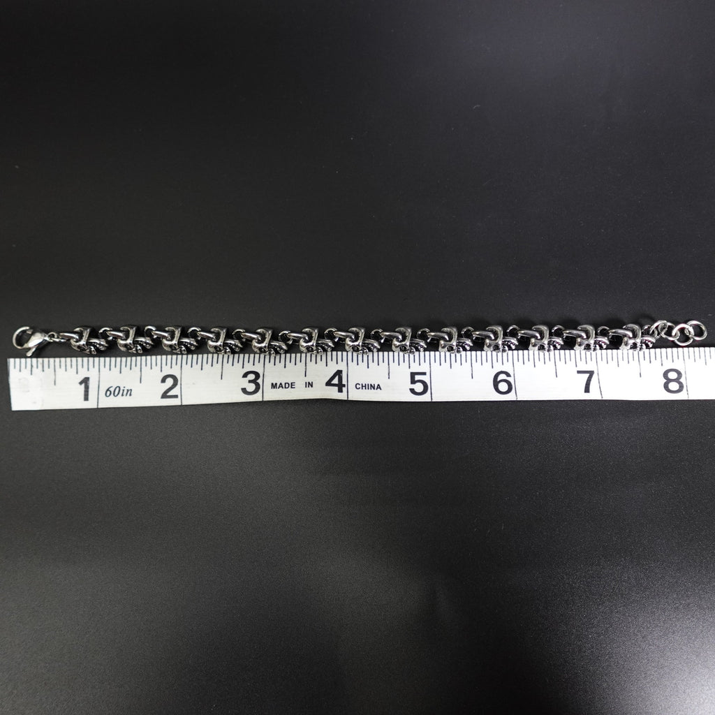 Stainless Steel Skull Bracelet SBR-5305