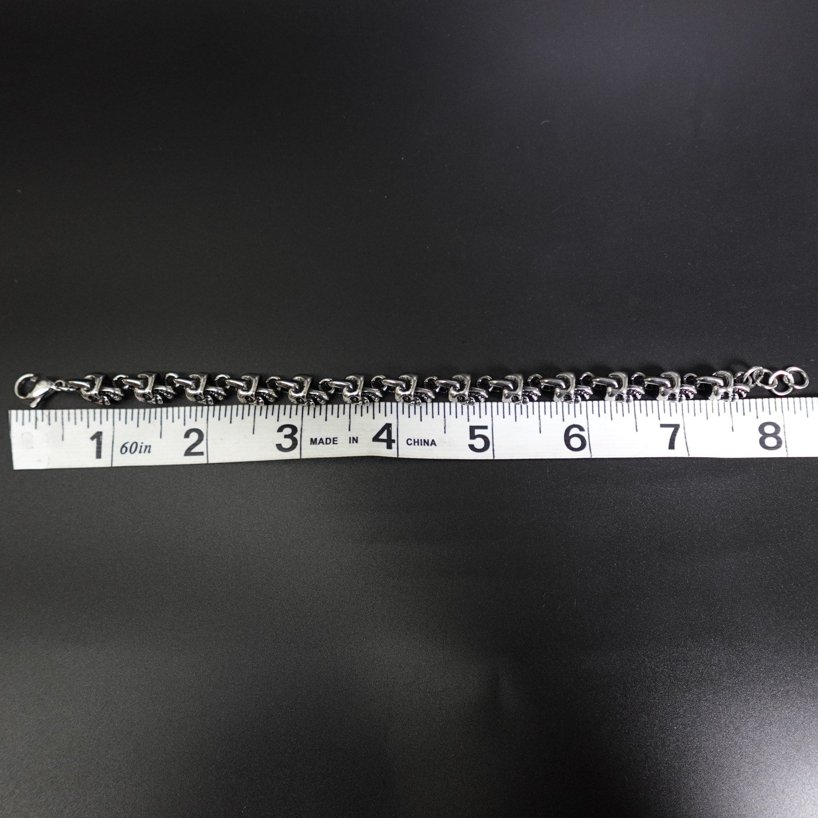 Stainless Steel Skull Bracelet SBR-5305