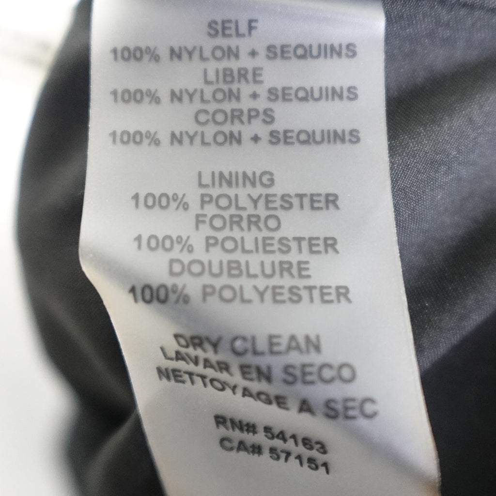 Vince Camuto Size 2 sequin illusion-neck midi dress in black and gold