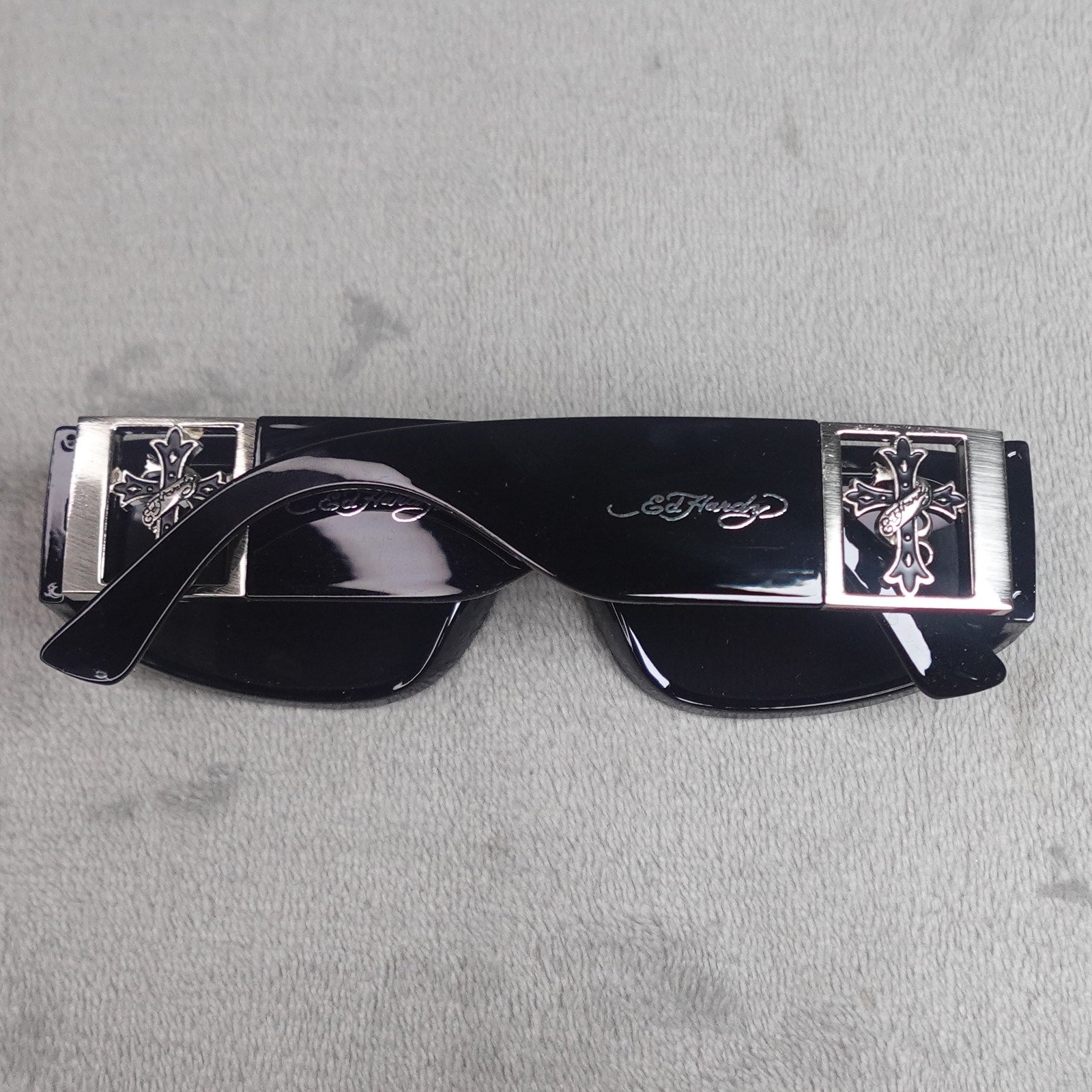 Ed Hardy Ed Trinity Sunglasses Black Shield UV400 NEW