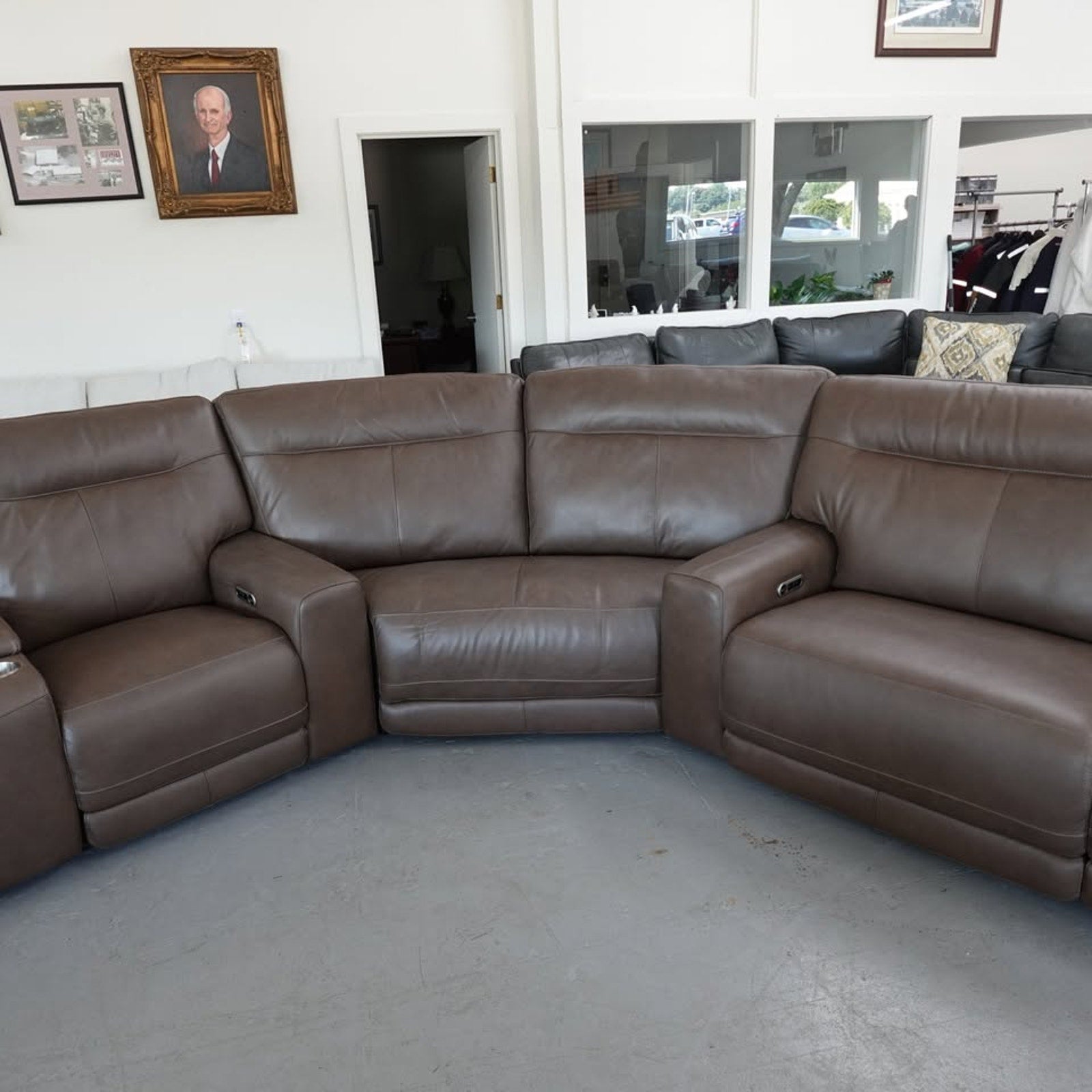 Atlas 3-piece Leather Power Reclining Sectional with Power Headrests