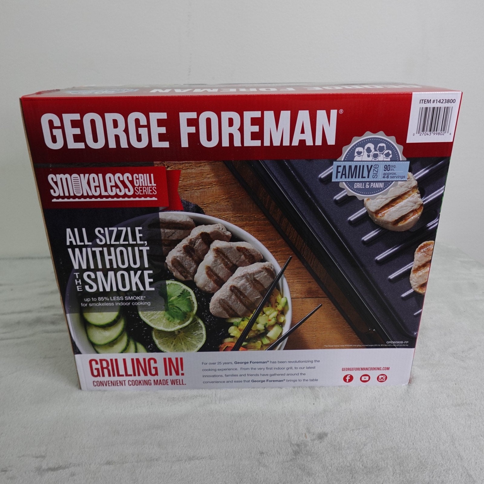 Brand-New In Box George Foreman Smokeless Grill Series GRD6090B