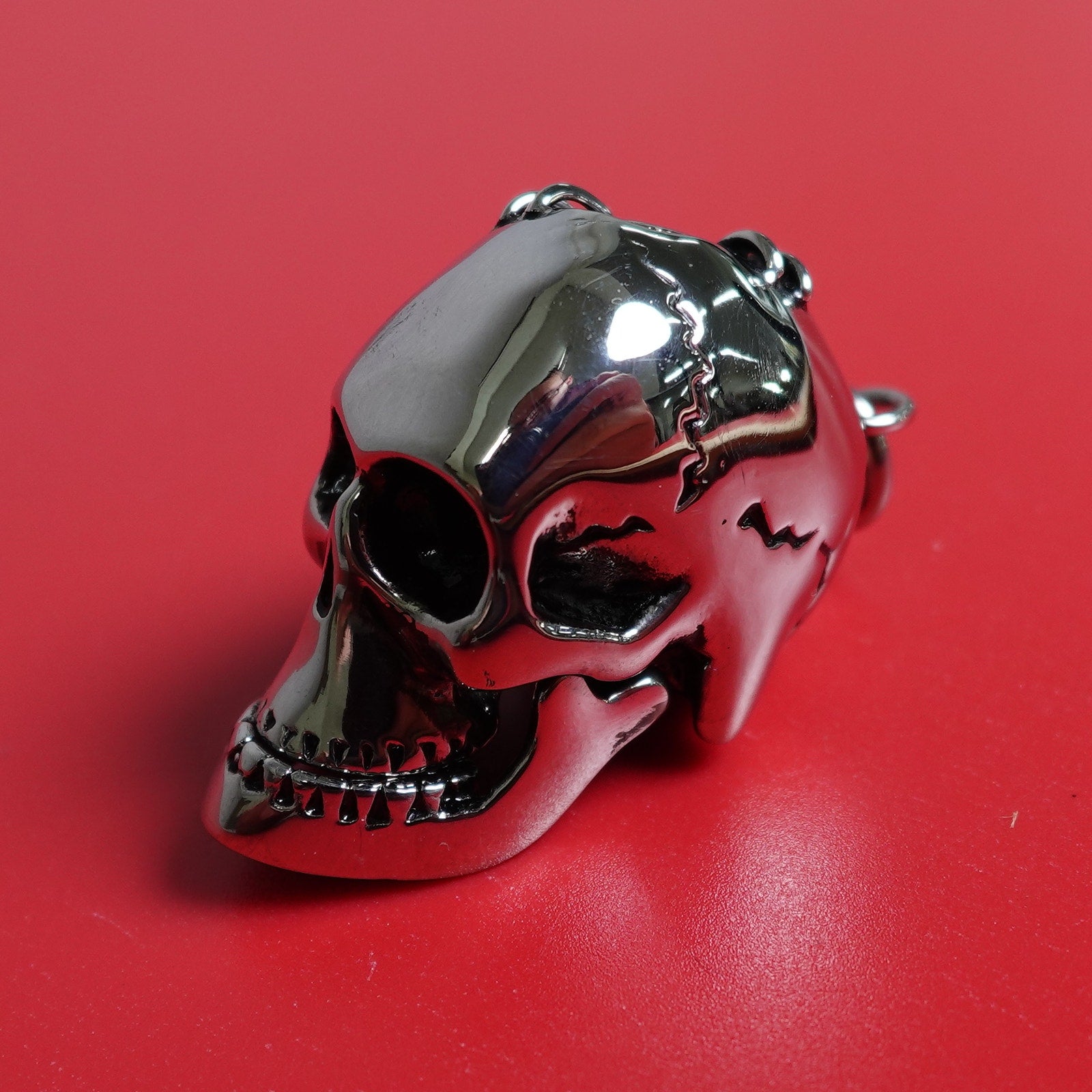 Stainless Steel Stapled Skull Pendant SP-630