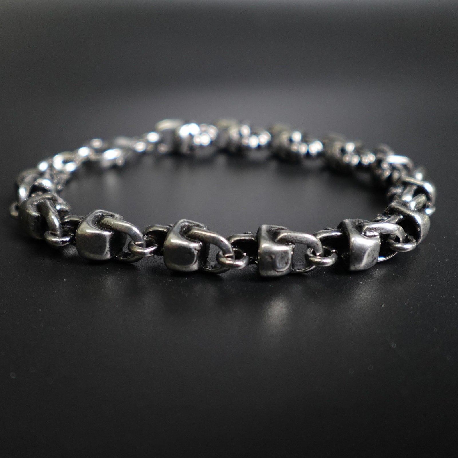 Stainless Steel Skull Bracelet SBR-5305