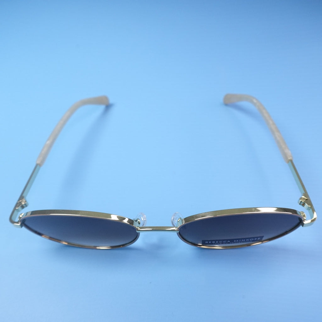 Rebecca Minkoff Sunglasses Evangelyne Gold Frame & Pearl Arms 100% UV Protection