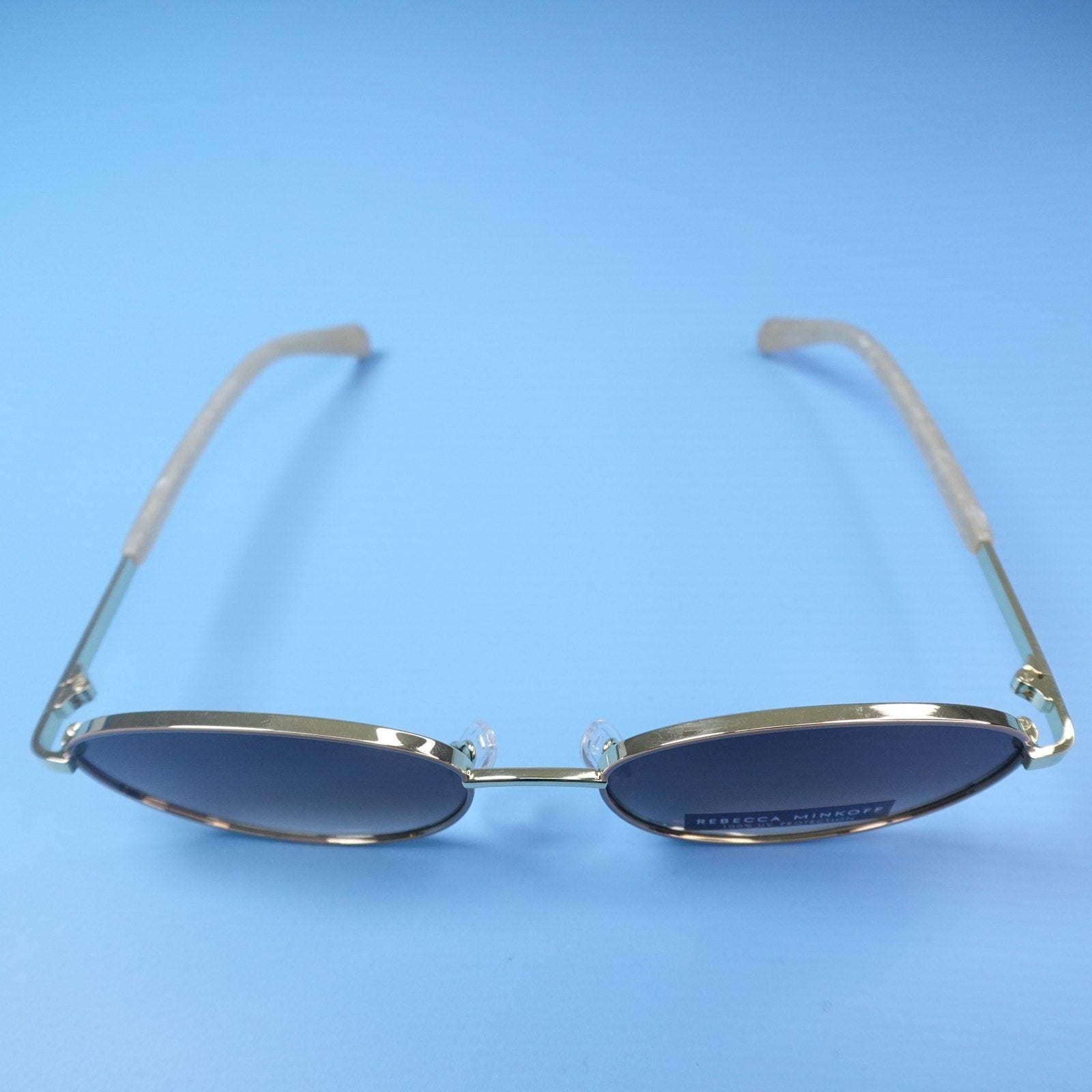 Rebecca Minkoff Sunglasses Evangelyne Gold Frame & Pearl Arms 100% UV Protection