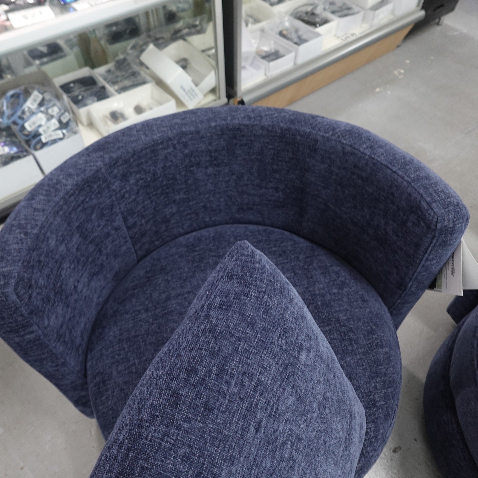 Thomasville Davos Swivel Chair- Dark Blue