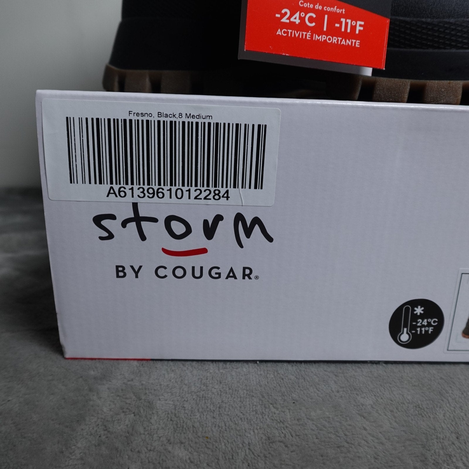 New Cougar Fresno Women’s Black Nylon Lace‑Up Snow Boots Size 8M Faux Fur Waterp