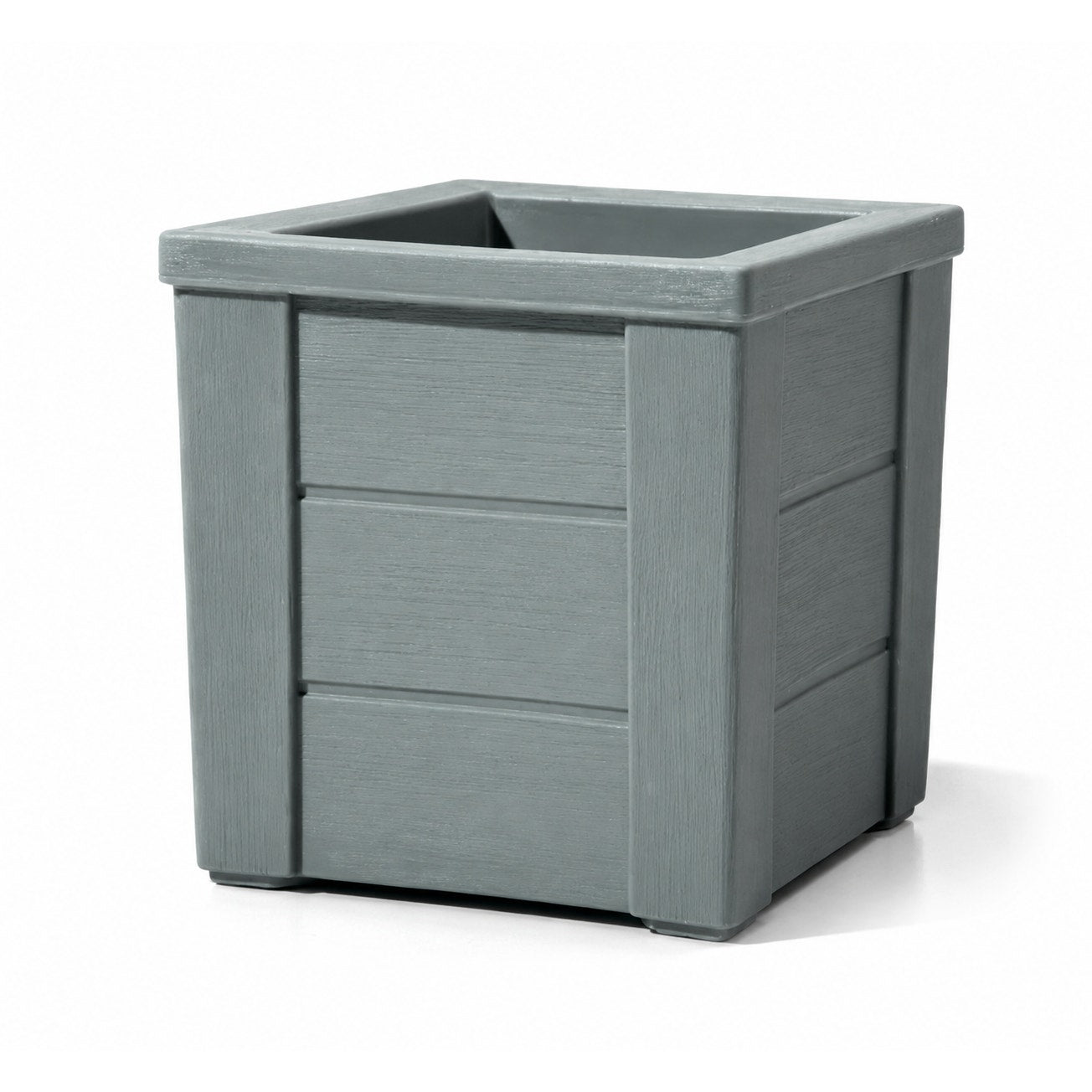 Step2 Lakewood Square Planter Box Gray Outdoor Garden Planter New