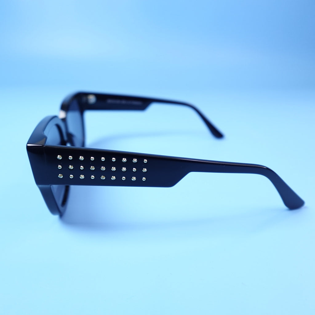 Rebecca Minkoff Black Mazey Studded Sunglasses 100% UV Protection