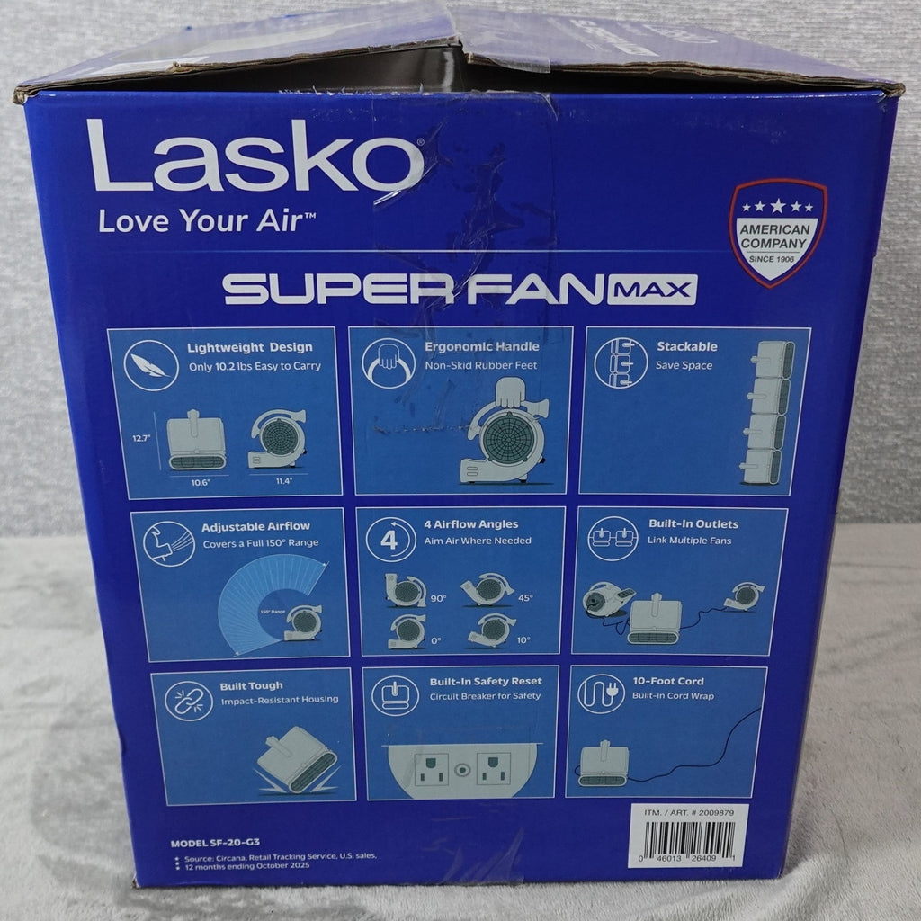 Lasko Super Fan Max SF-20-G3 4-Speed Air Mover Blower Fan New Open Box