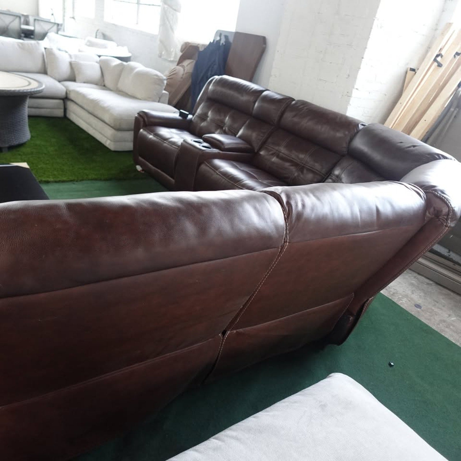 Concord 6-Piece Leather Power Reclining Sectional with Power Headrests