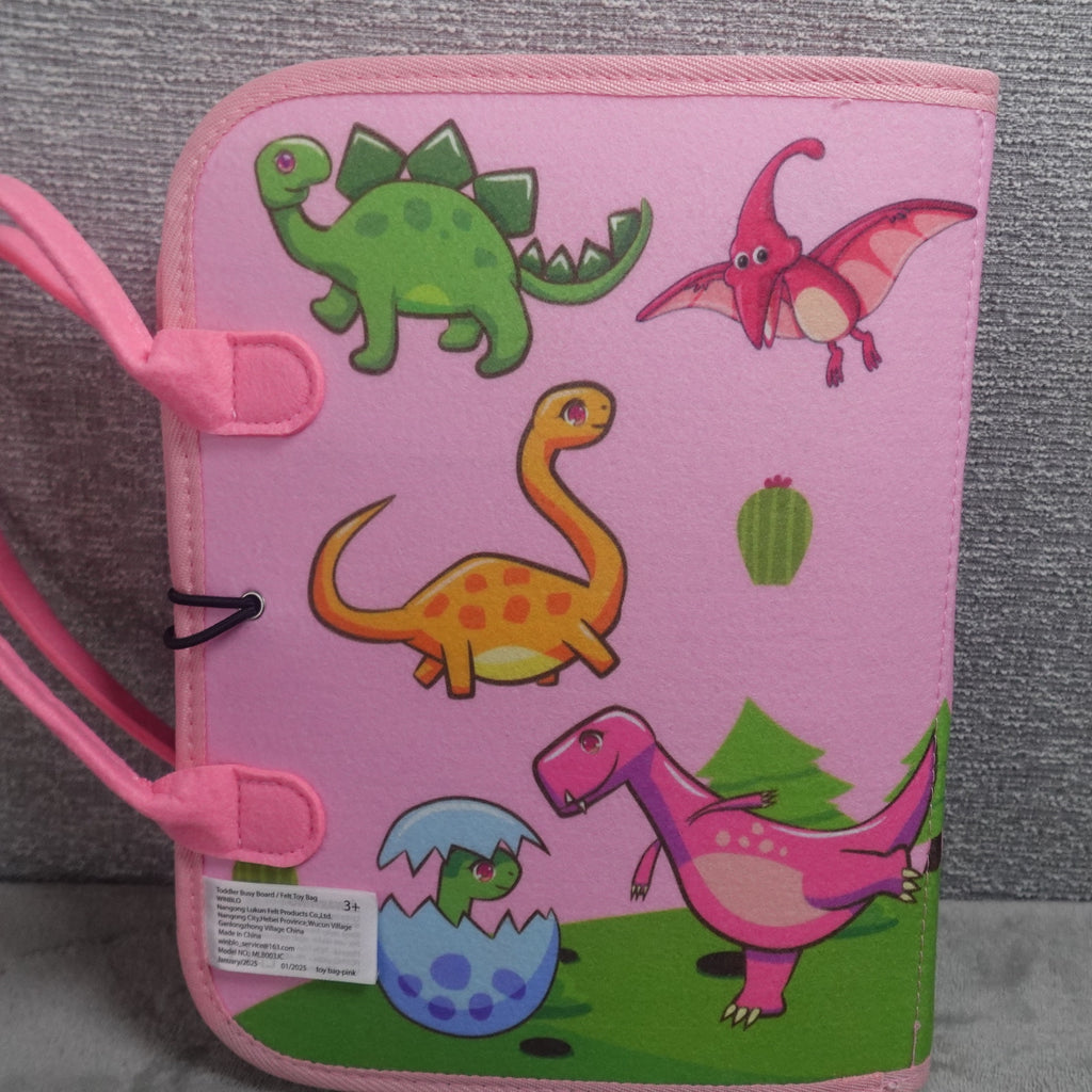 Winblo Busy Board Montessori Toddler Activity Book Sensory Learning Toy Pink NEW