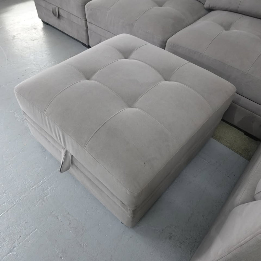 Vaughnn 6-piece Fabric Modular Sectional with Storage Gray