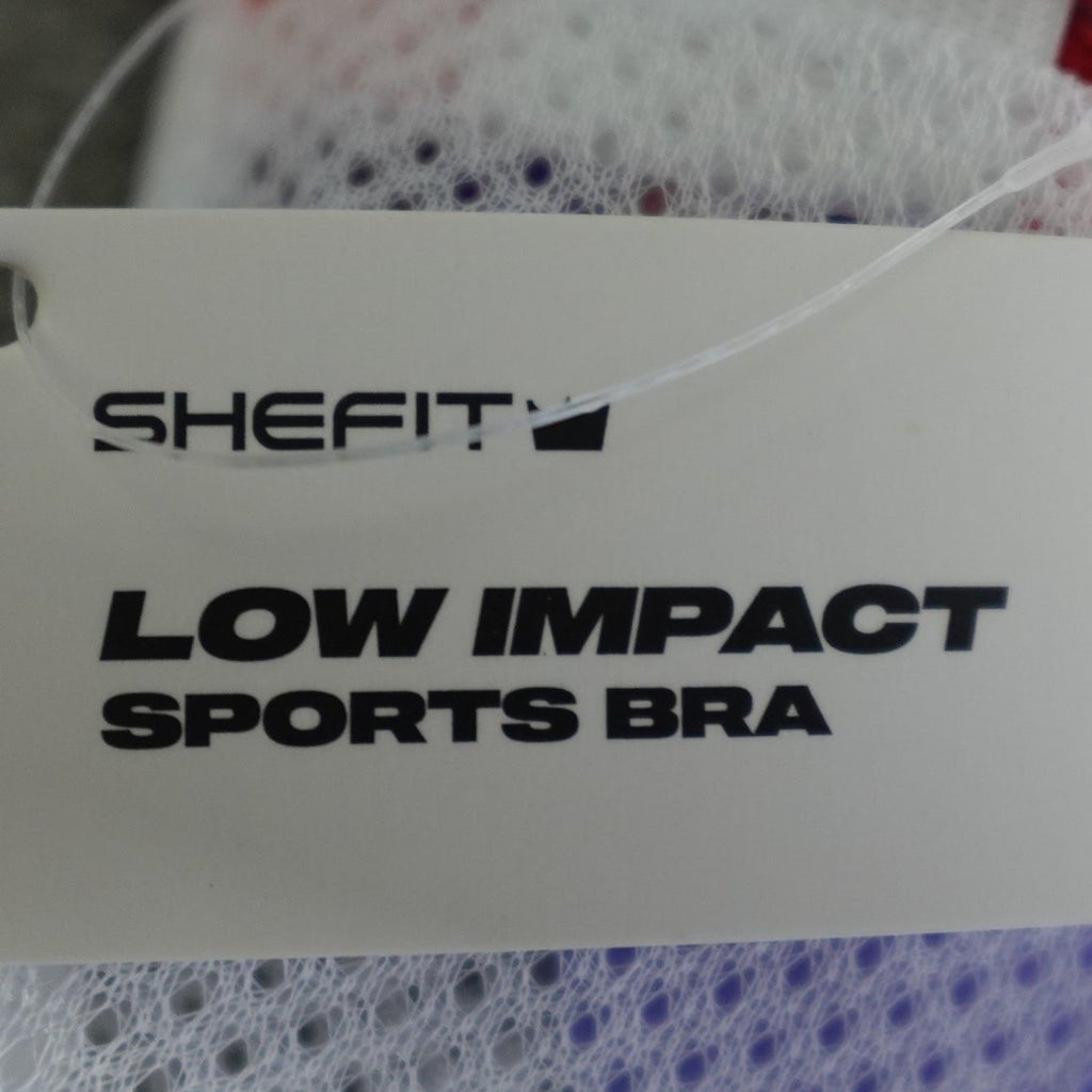 NWT SHEFIT 3Luxe Adjustable Sports Bra, Zip Front Low Impact Wirefree Periwinkle