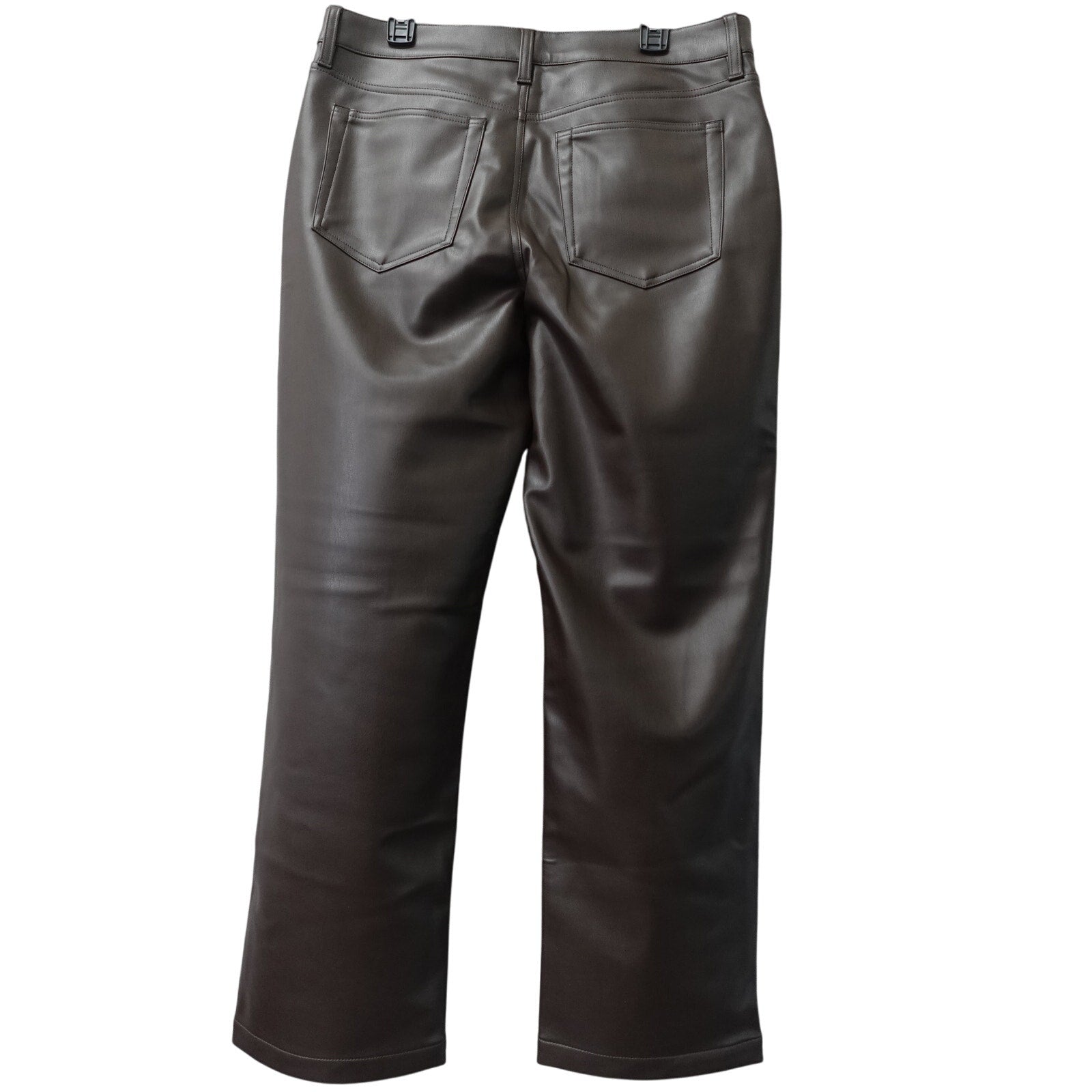 Calvin Klein Women's Faux Leather 90s Pants Mulch Brown - 8