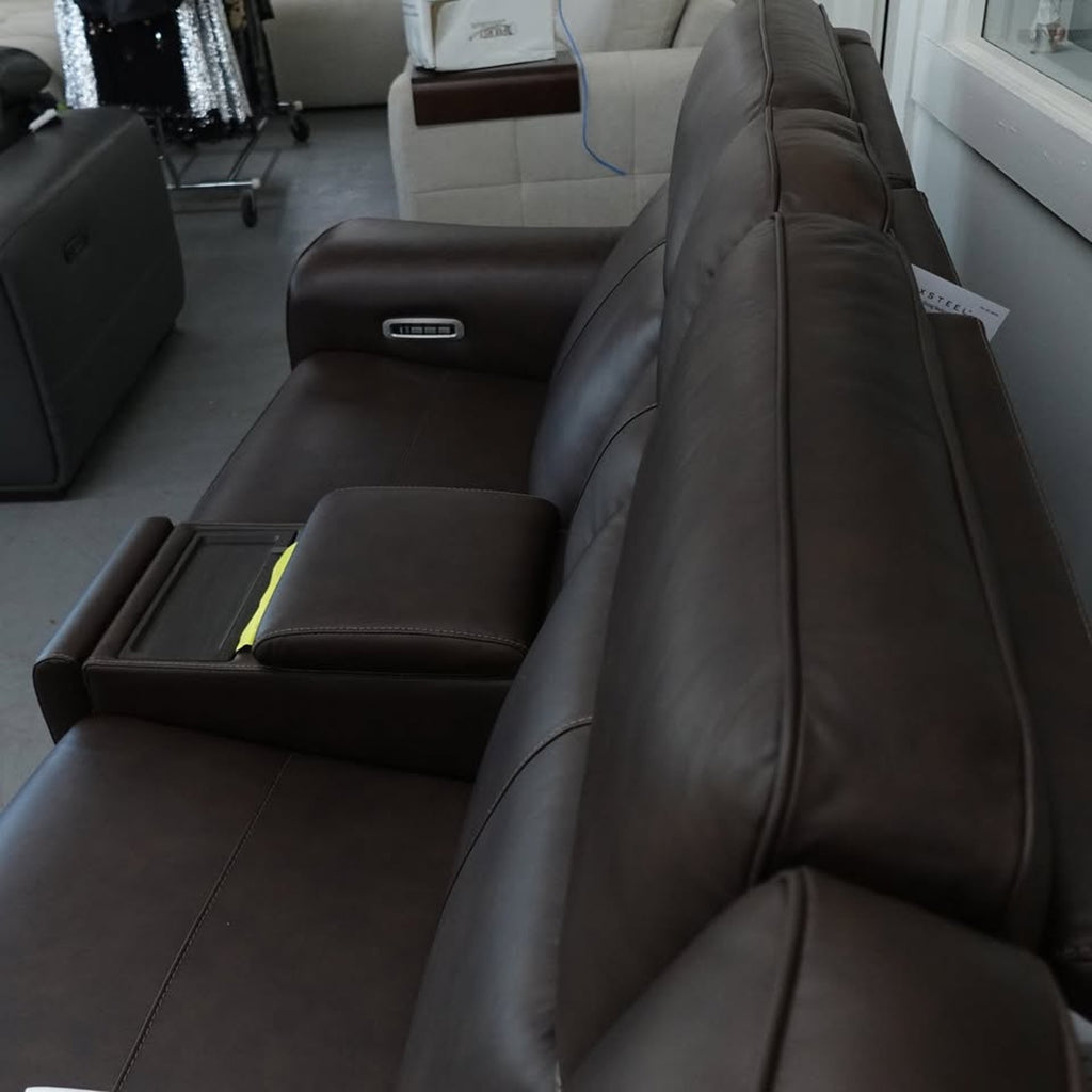Flexsteel Griffin Italian Leather Zero Gravity Reclining Sectional with Power Headrests