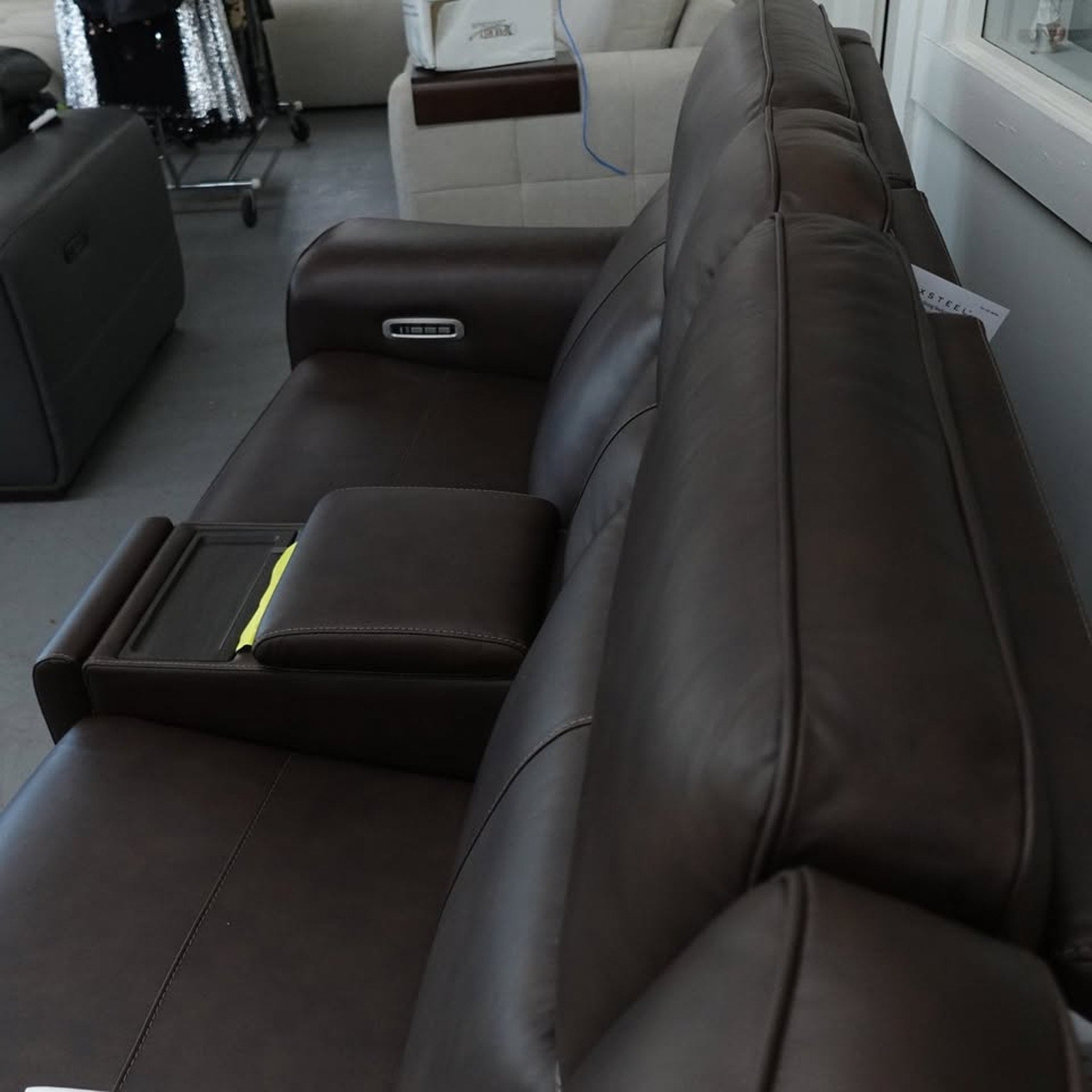 Flexsteel Griffin Italian Leather Zero Gravity Reclining Sectional with Power Headrests