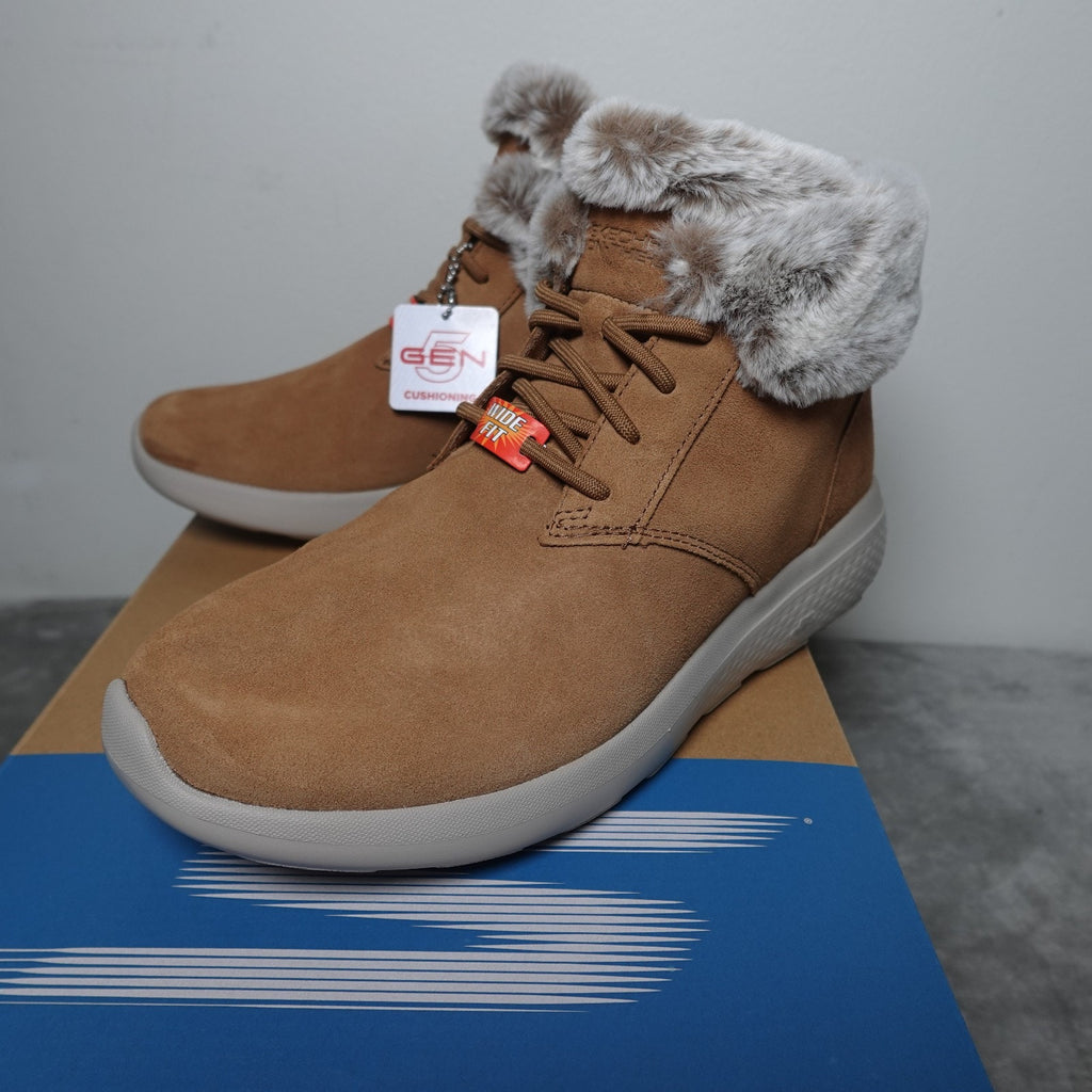 Skechers On-the-Go City 2 Winter Wishes Chestnut Suede Ankle Boots 144437 W