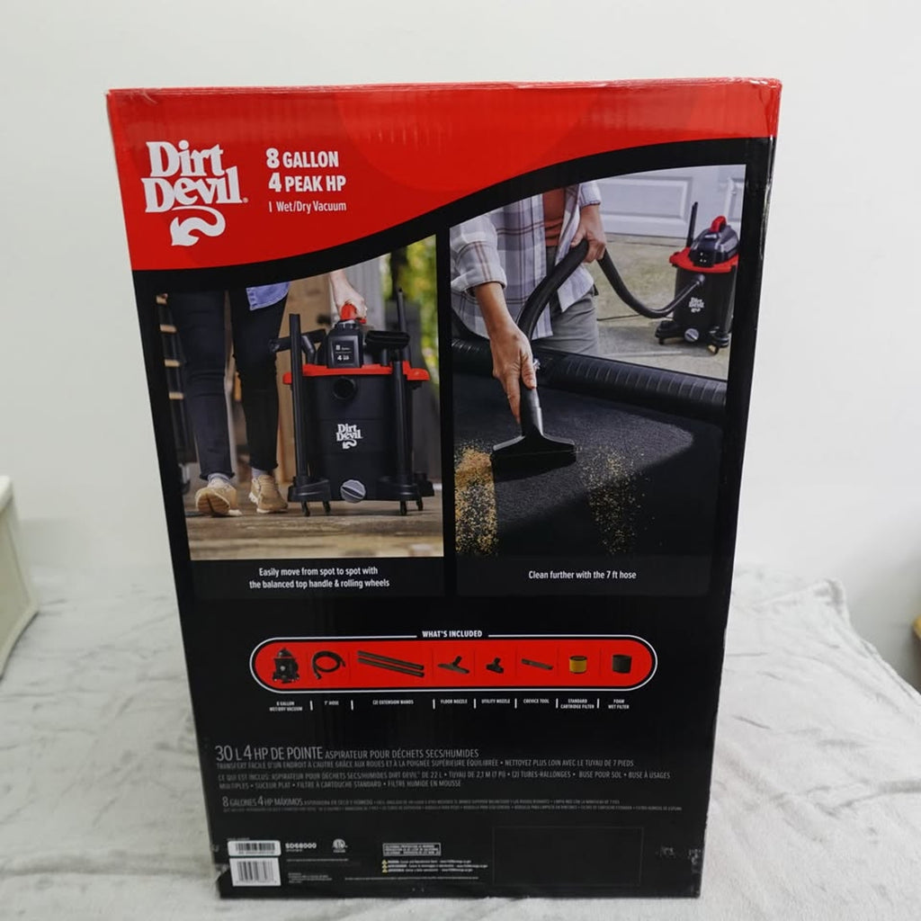 Dirt Devil Brand 8 Gallon Wet/Dry Vacuum Model# SD68000