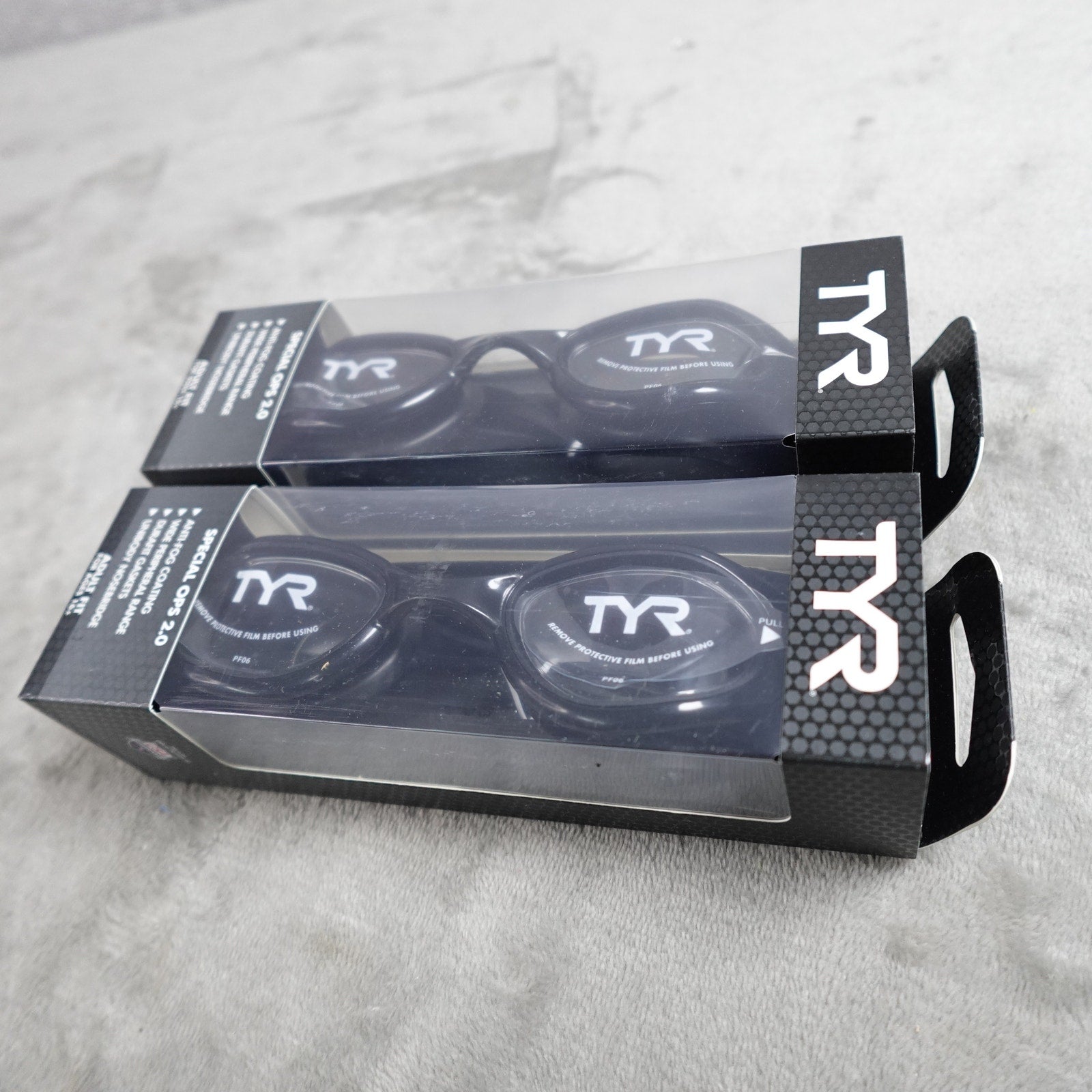 Lot of 2 TYR Special Ops 2.0 Adult Swim Goggles Black/Clear New