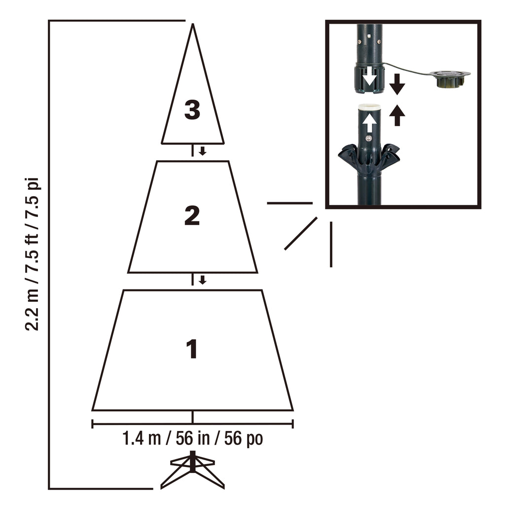 7.5' Pre-Lit Radiant Micro LED with Twinkle Artificial Christmas Tree