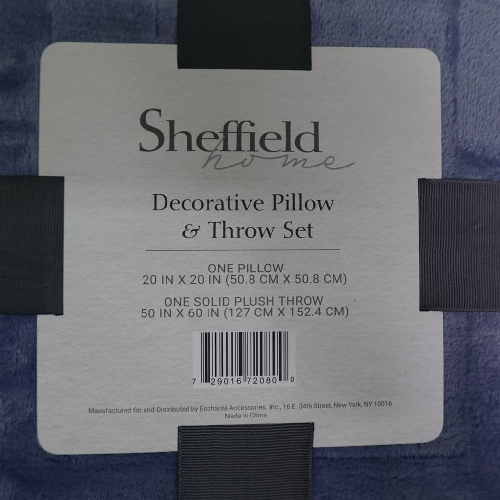 Sheffield Home Decorative Pillow Throw Set - Dusty Blue