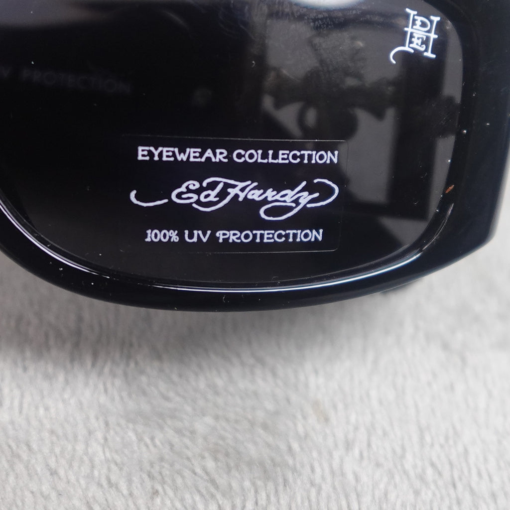 Ed Hardy Ed Trinity Sunglasses Black Shield UV400 NEW
