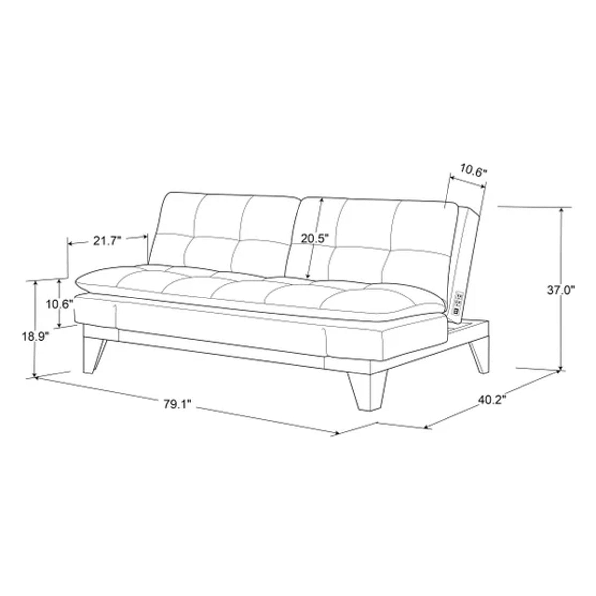 Couch Bed Futon Parker Euro Lounger
