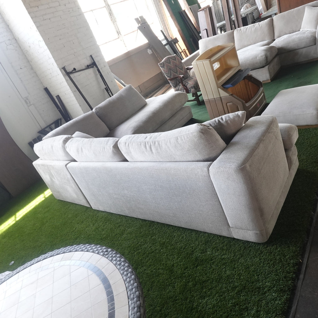 Aiden & Ivy Derry Sectional Sofa Beige Fabric L-Shaped Couch New