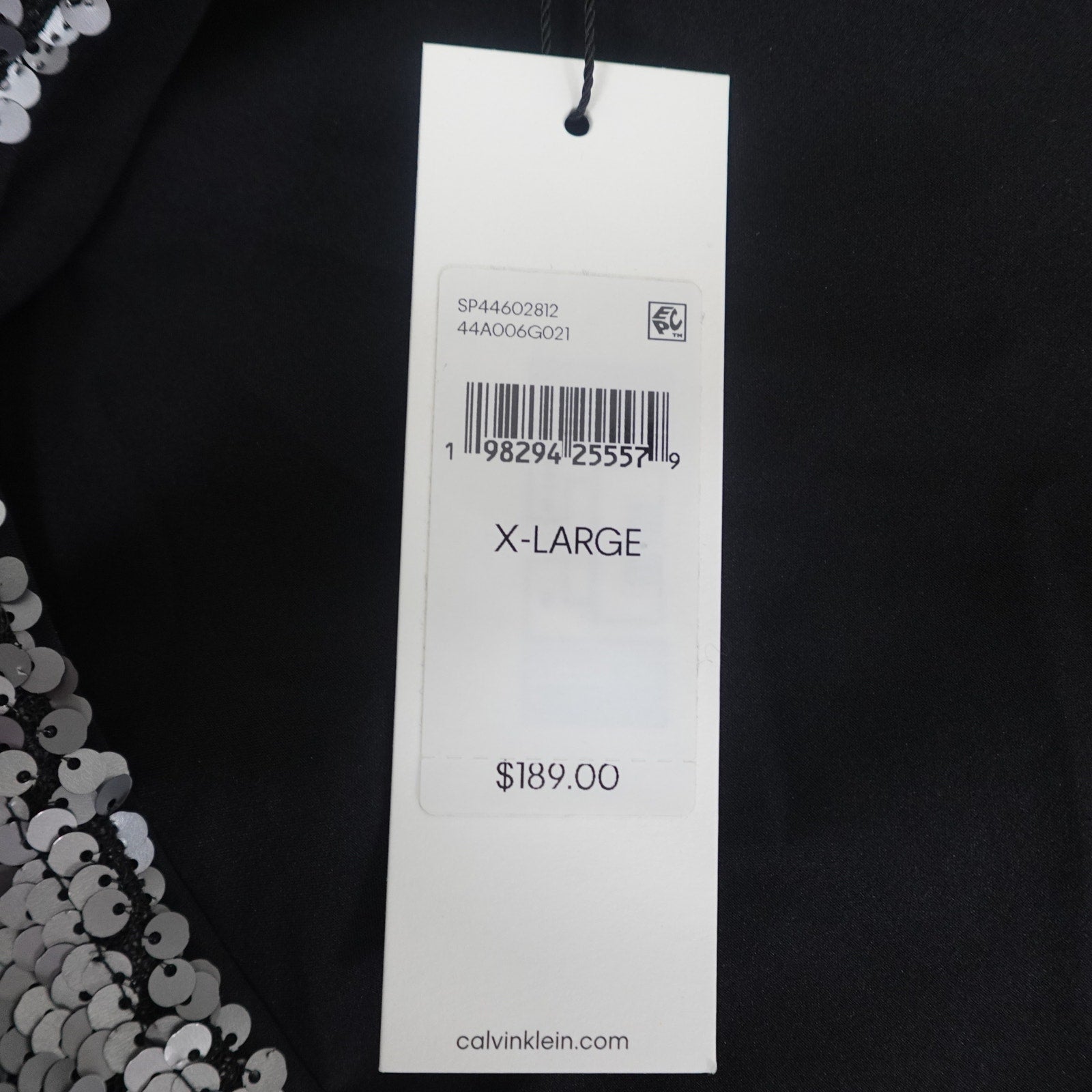 Calvin Klein Sequin Midi Dress Silver- XL