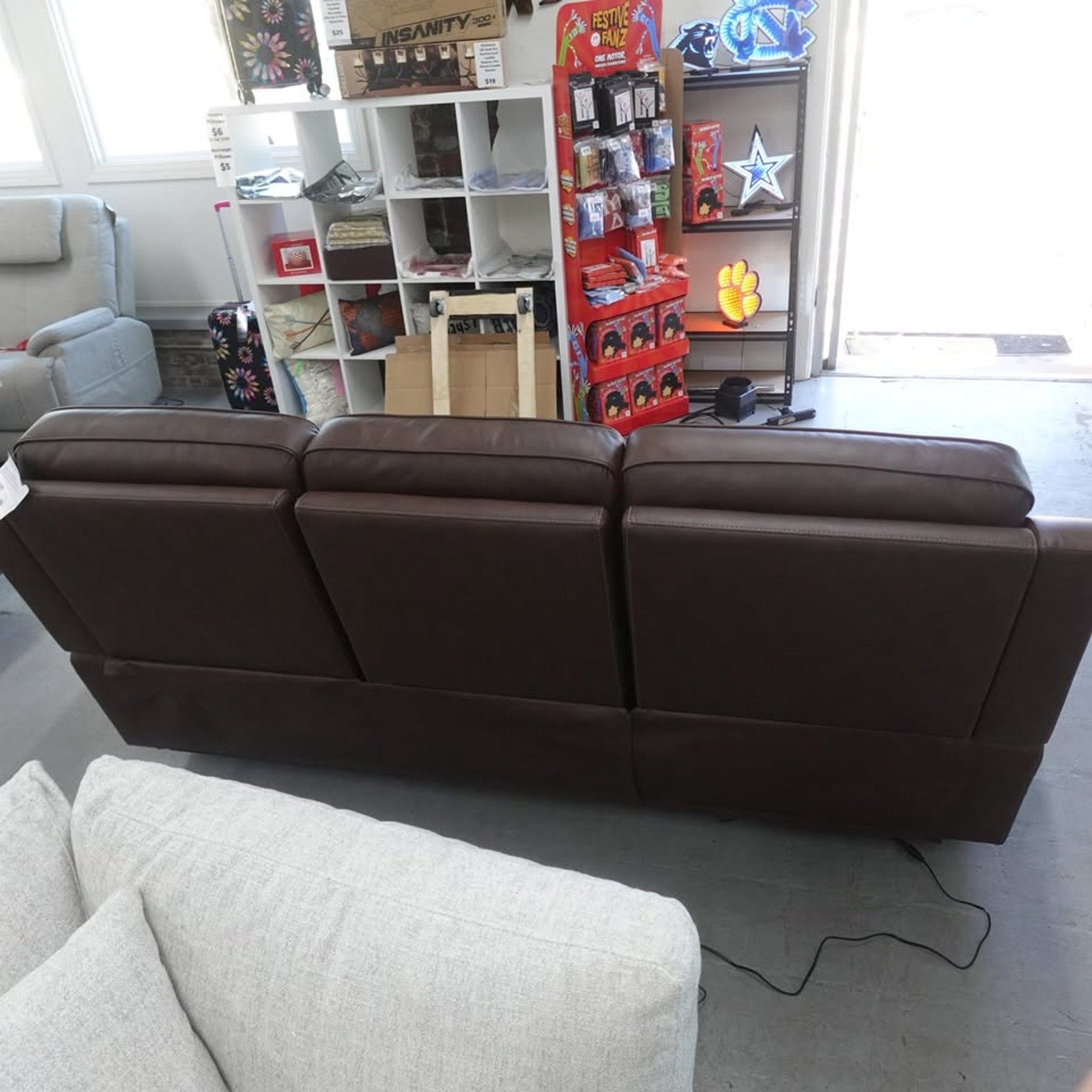 Flexsteel Griffin Italian Leather Power Reclining Sofa with Power Headrests