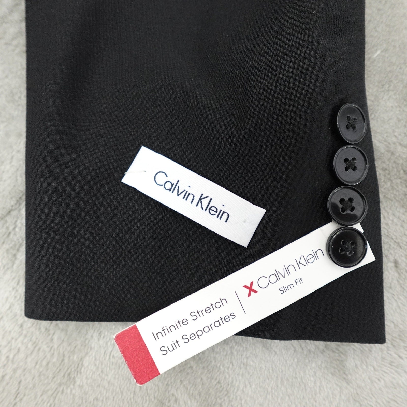 Calvin Klein Slim Fit Stretch Black Suit Jacket - 36R