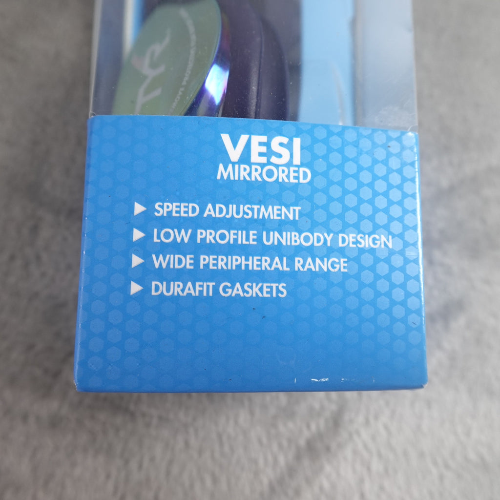 Lot of 4 TYR Vesi Mirrored Swim Goggles Gold Navy Adult Size NEW