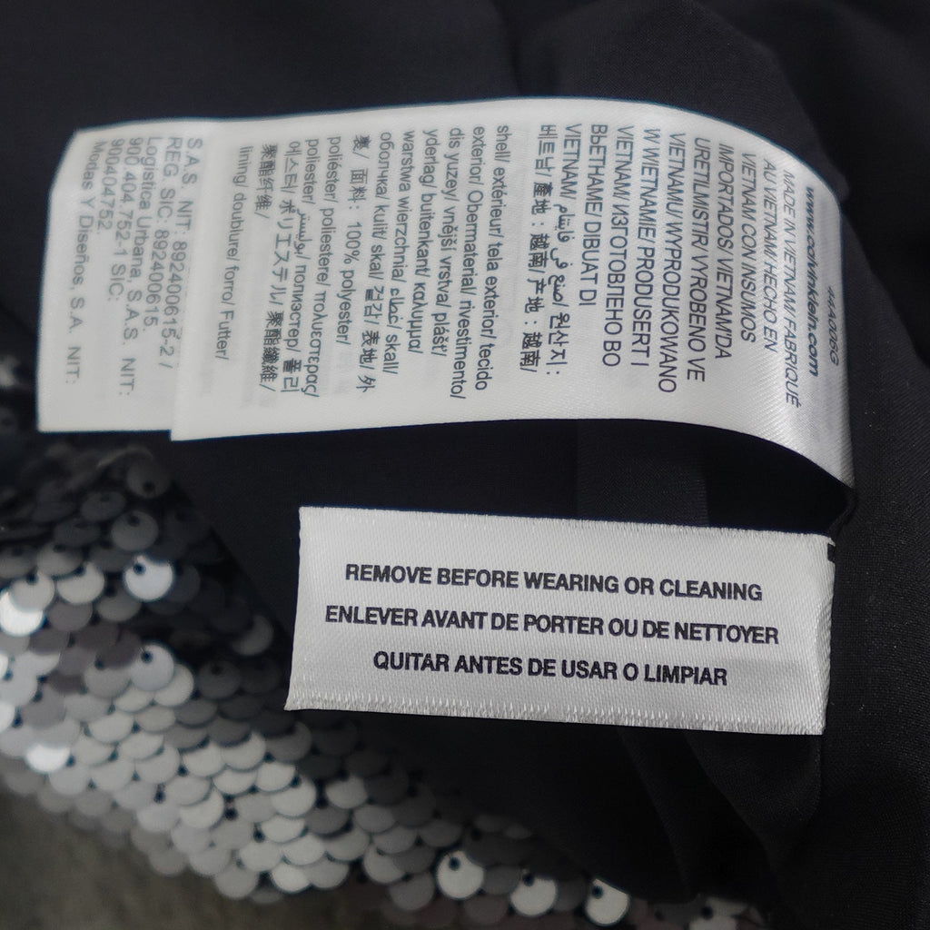 Calvin Klein Sequin Midi Dress Silver- XL