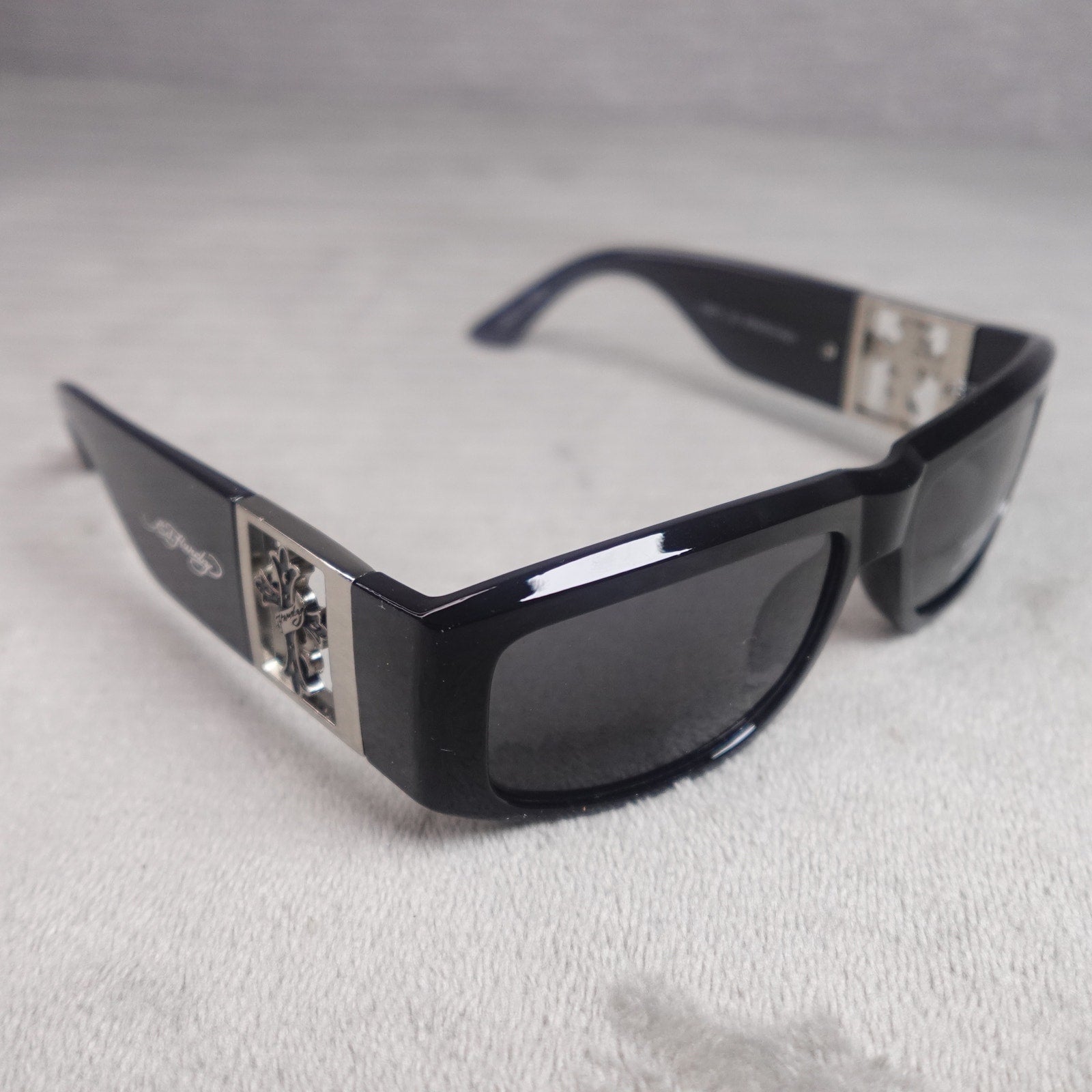 Ed Hardy Ed Trinity Sunglasses Black Shield UV400 NEW