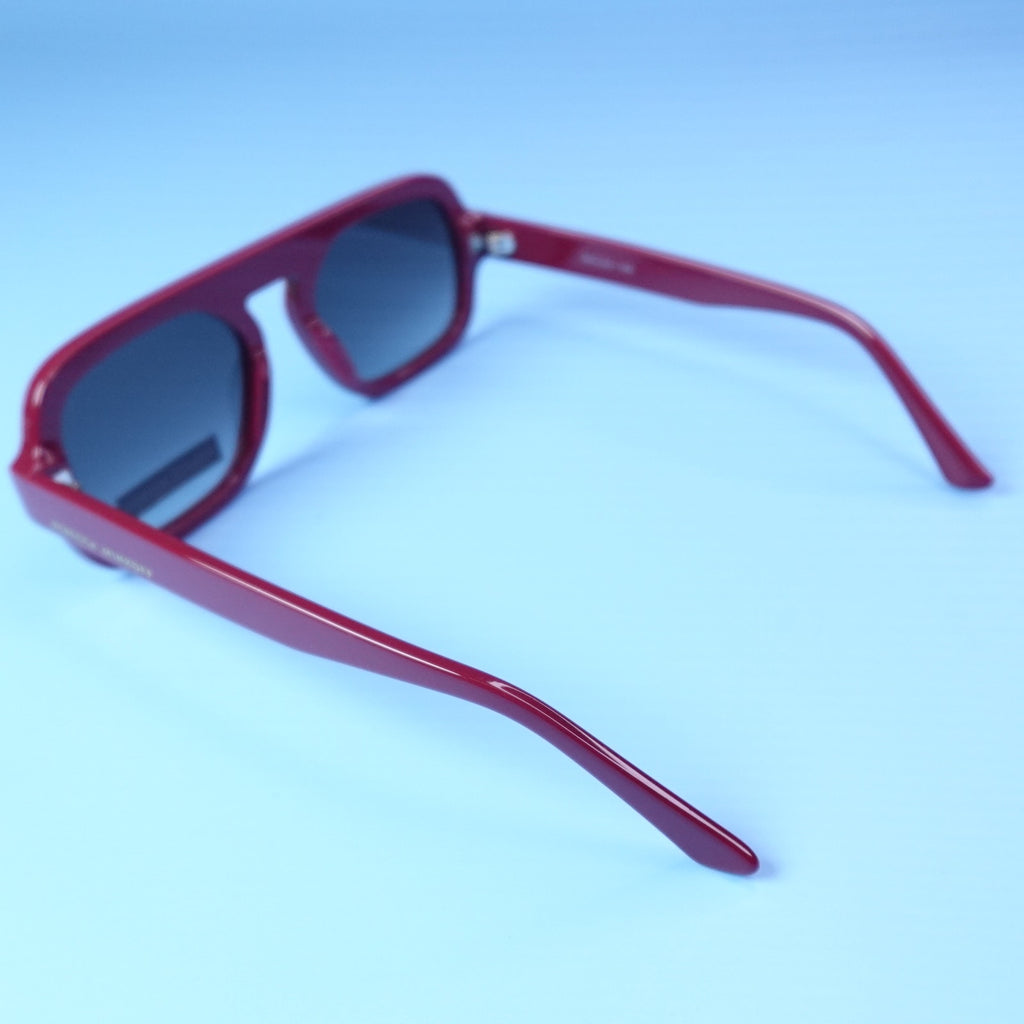Rebecca Minkoff Rhiannon Cranberry Red Square Sunglasses 100% UV Protection