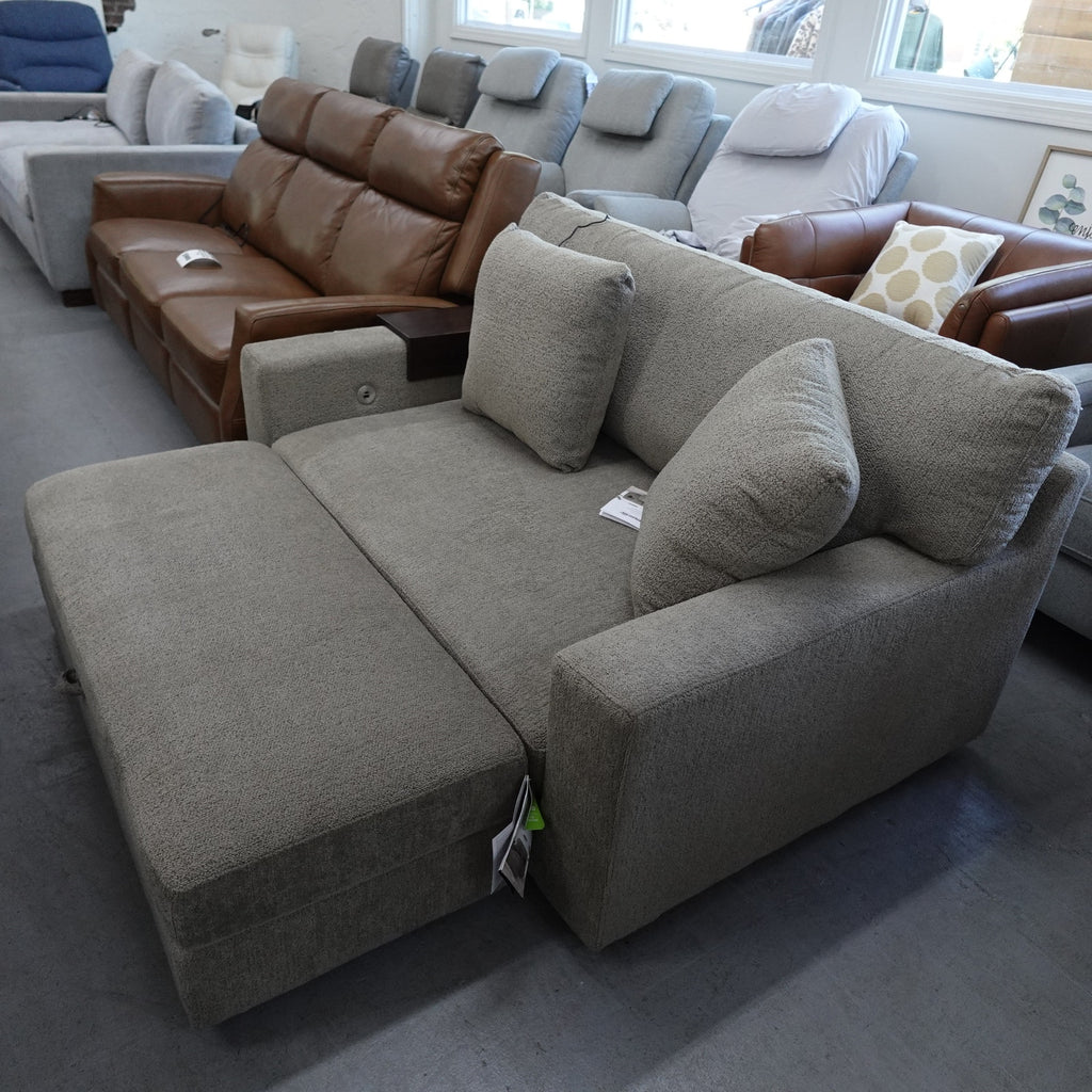 Thomasville Gilroy Fabric Oversized Storage Chair and Ottoman Lounge Chair Set