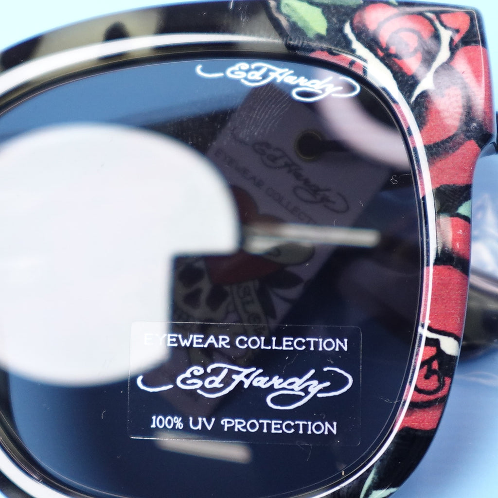Ed Hardy Love Kills Slowly Collection Sunglasses Black & Tortoiseshell w/ Roses