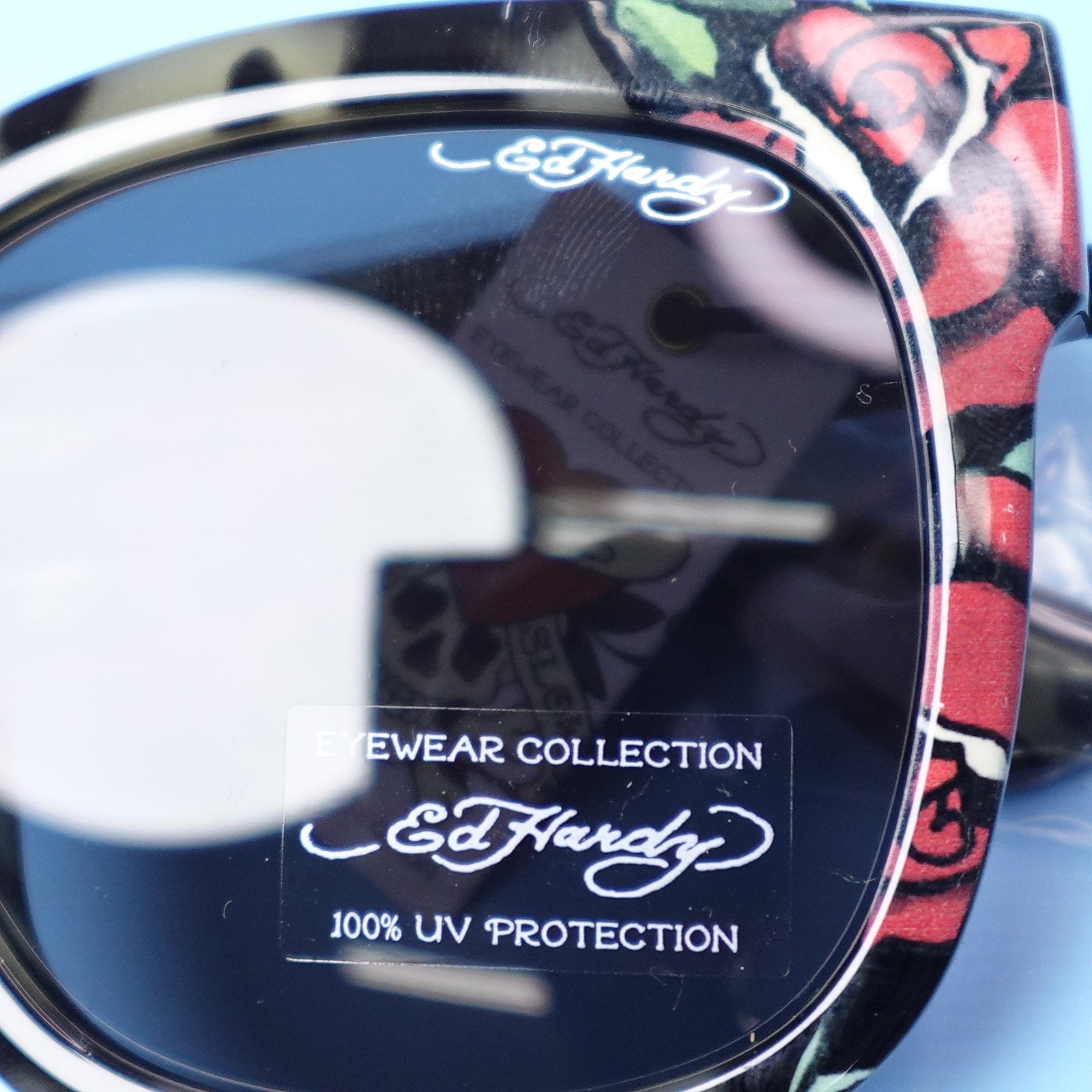 Ed Hardy Love Kills Slowly Collection Sunglasses Black & Tortoiseshell w/ Roses