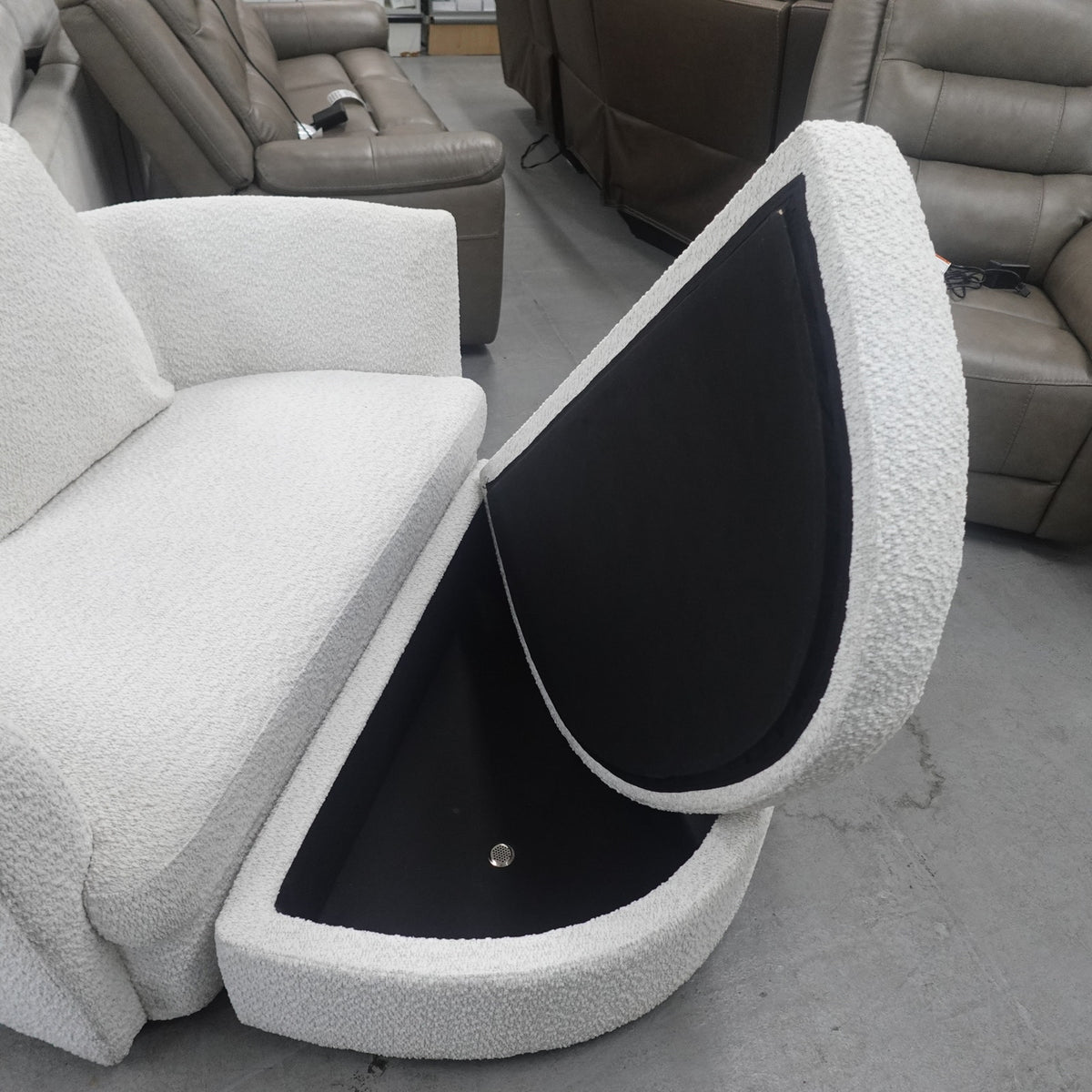 Holley Oversized Fabric Accent Chair with Storage Ottoman