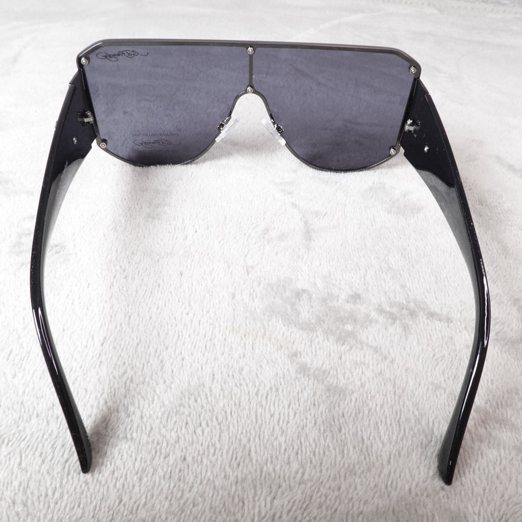 Ed Hardy Fatal Attraction Shield Sunglasses Skull Crossbones Y2K UV400 NEW
