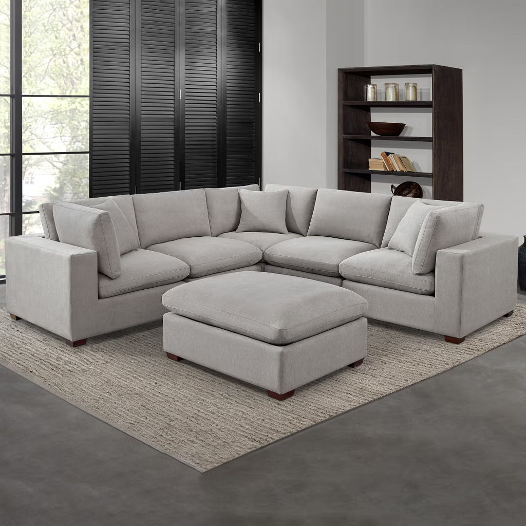 Thomasville Lowell 6-piece Fabric Modular Sectional Gray